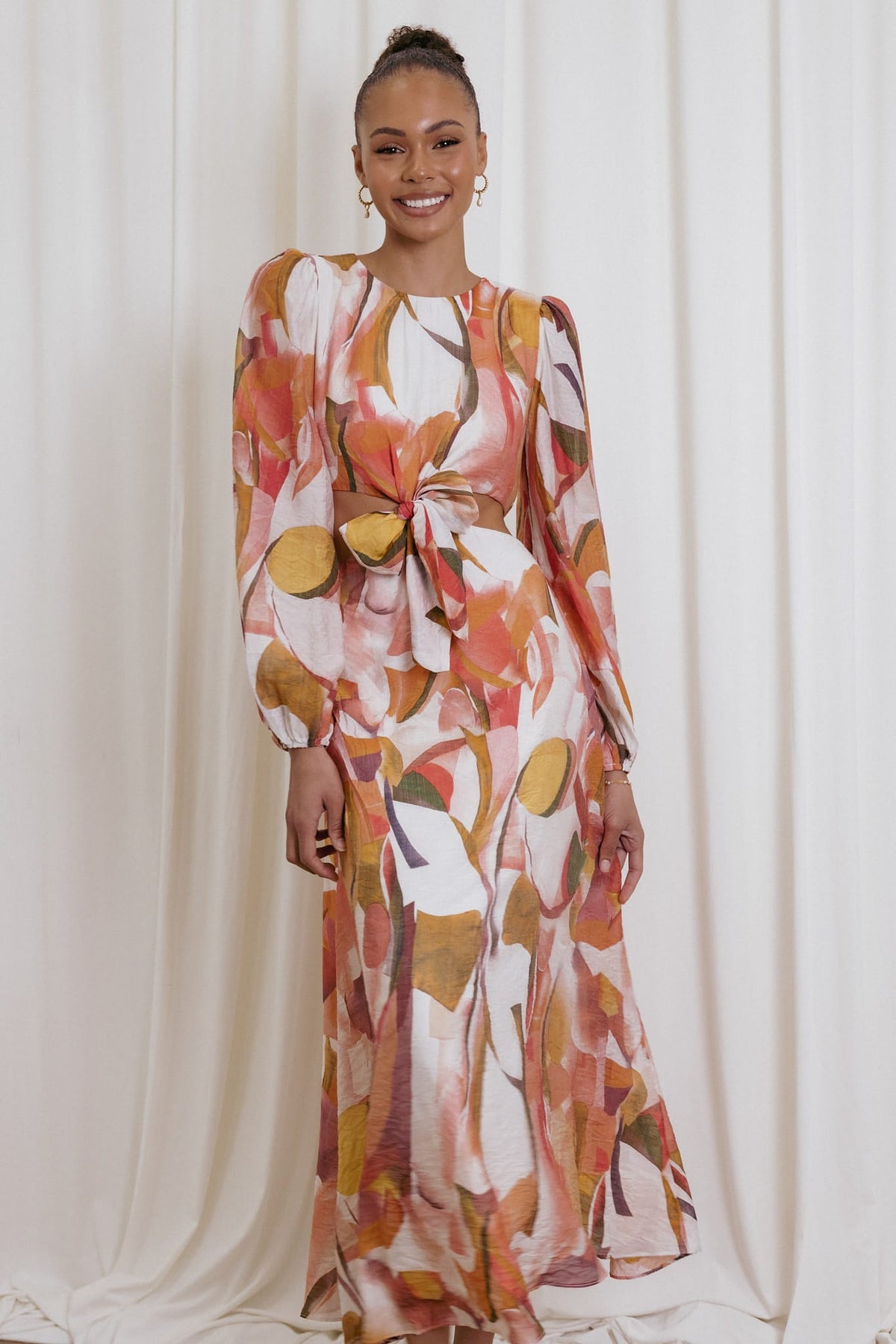 Laquin Long Sleeve Maxi Dress in Pink – view 1 of 9