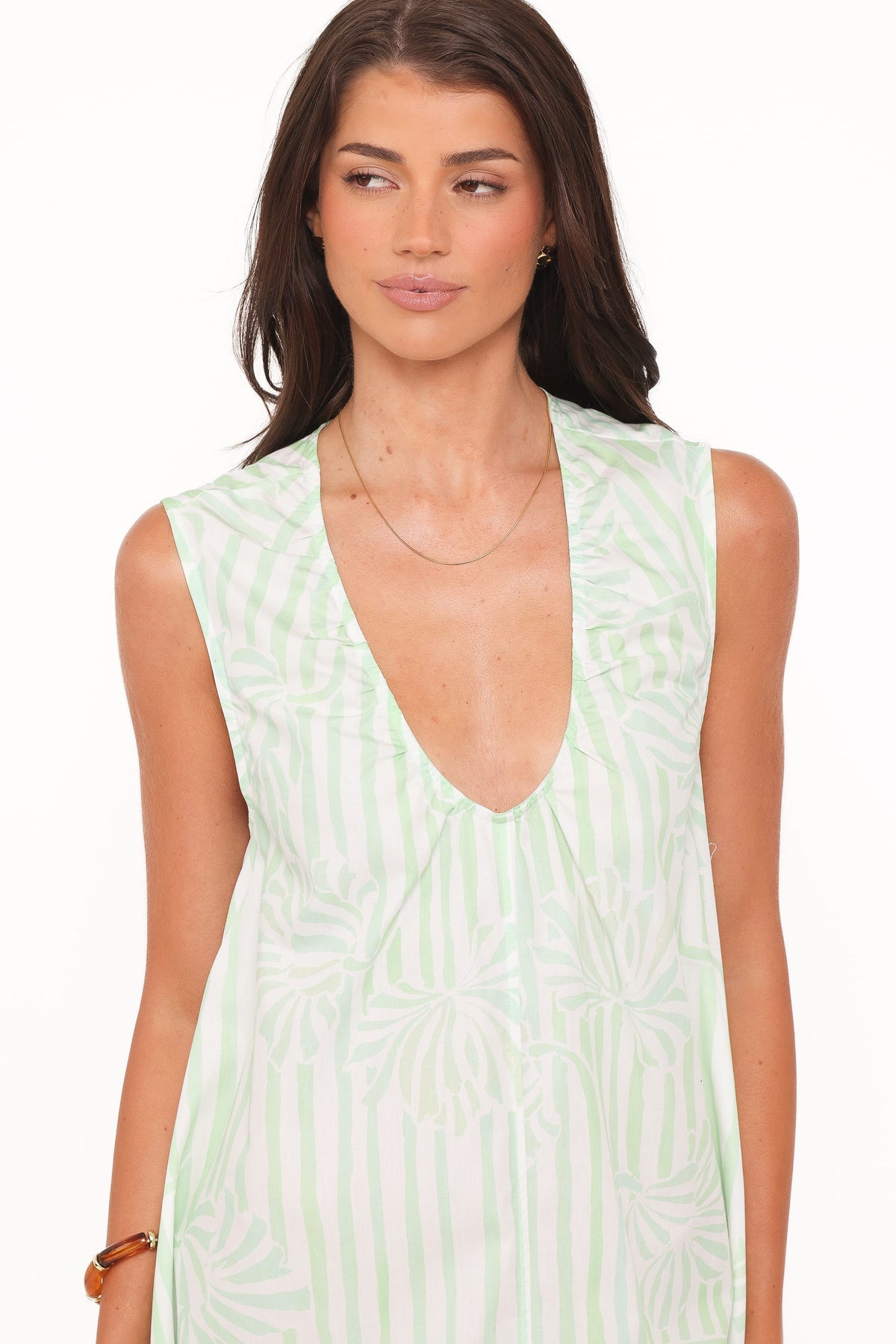 Laurita Maxi Dress in Jade Painted Stripe – view 3 of 8