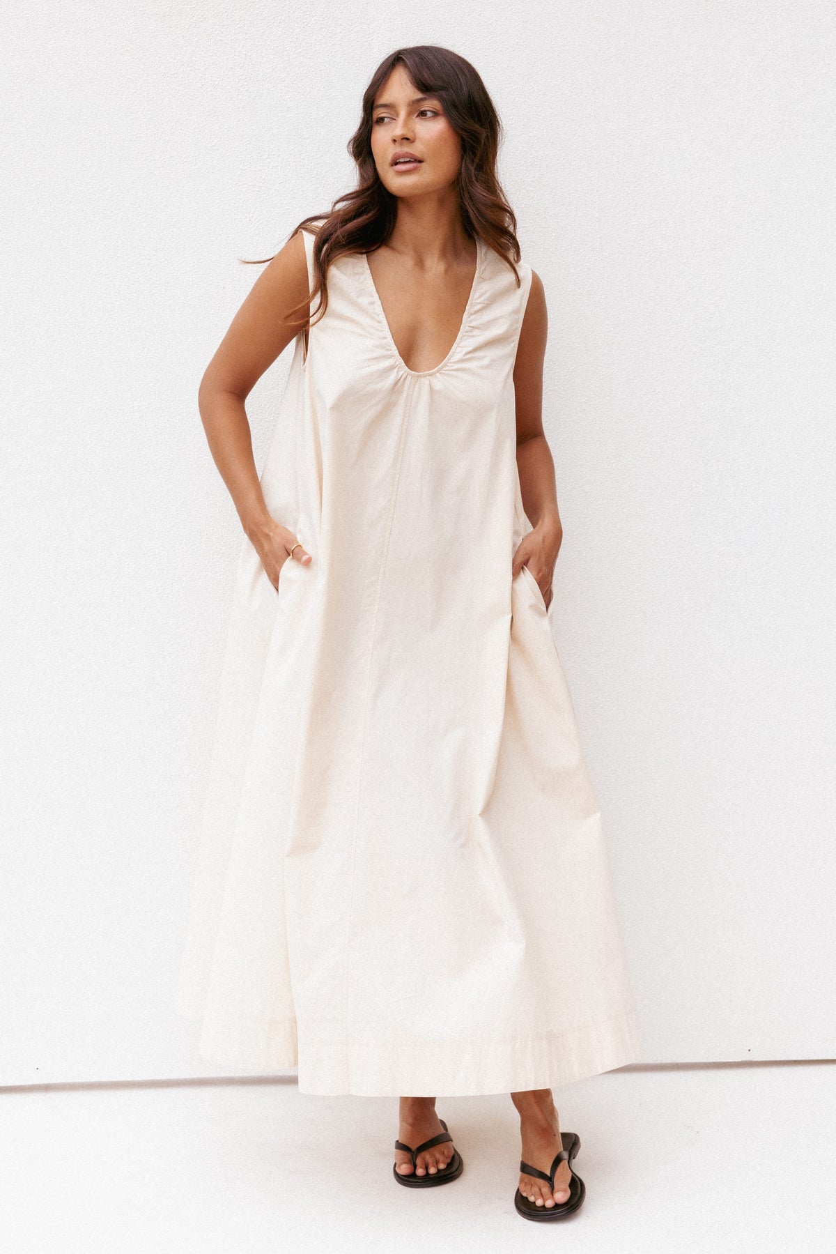 Laurita Maxi Dress in Oatmeal – view 1 of 8