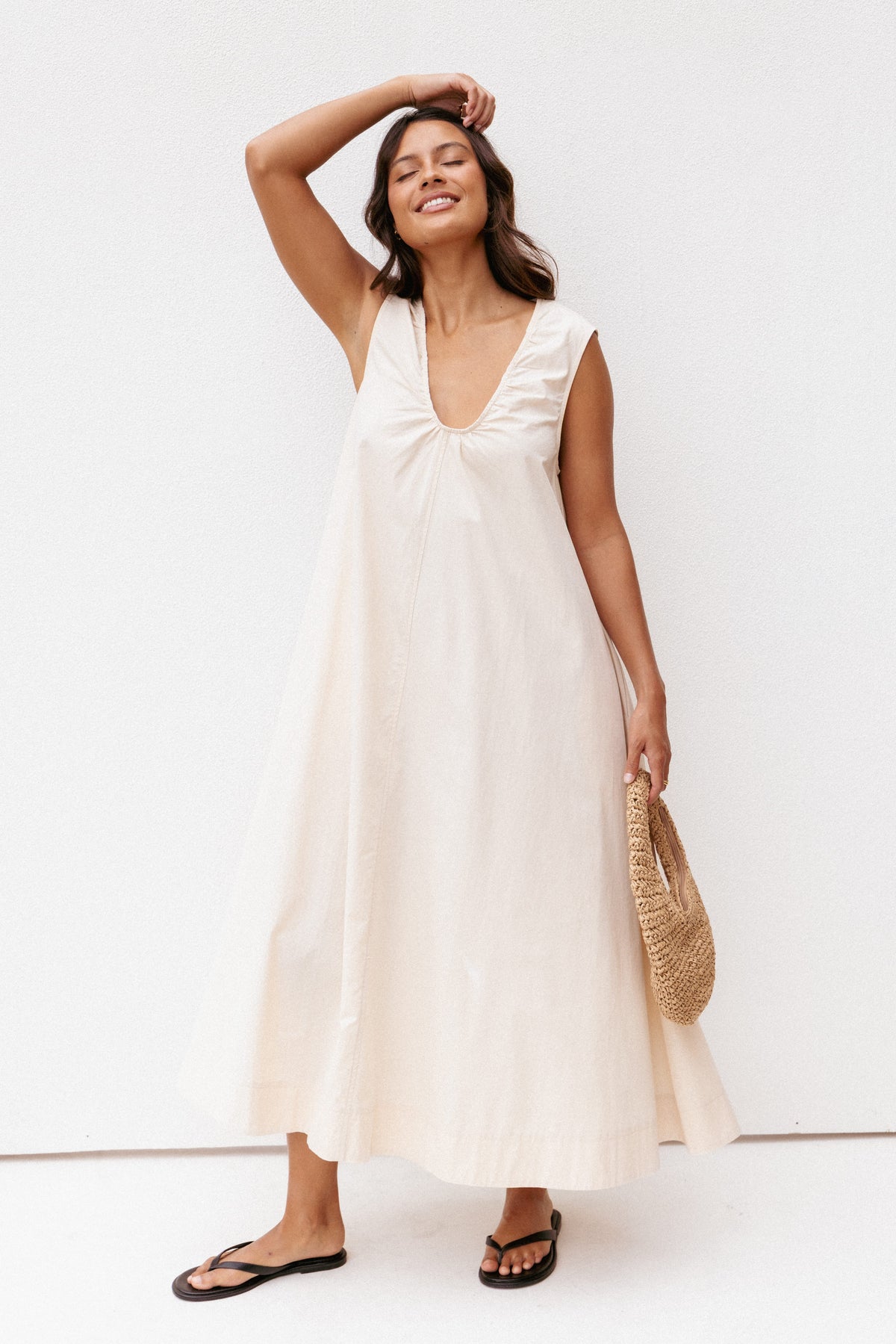 Laurita Maxi Dress in Oatmeal – view 8 of 8