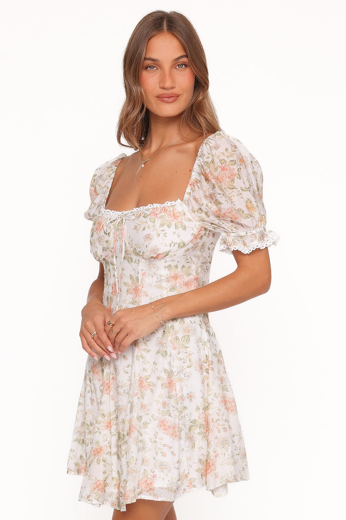 Lavia Mini Dress in White Multi Floral – view 4 of 7
