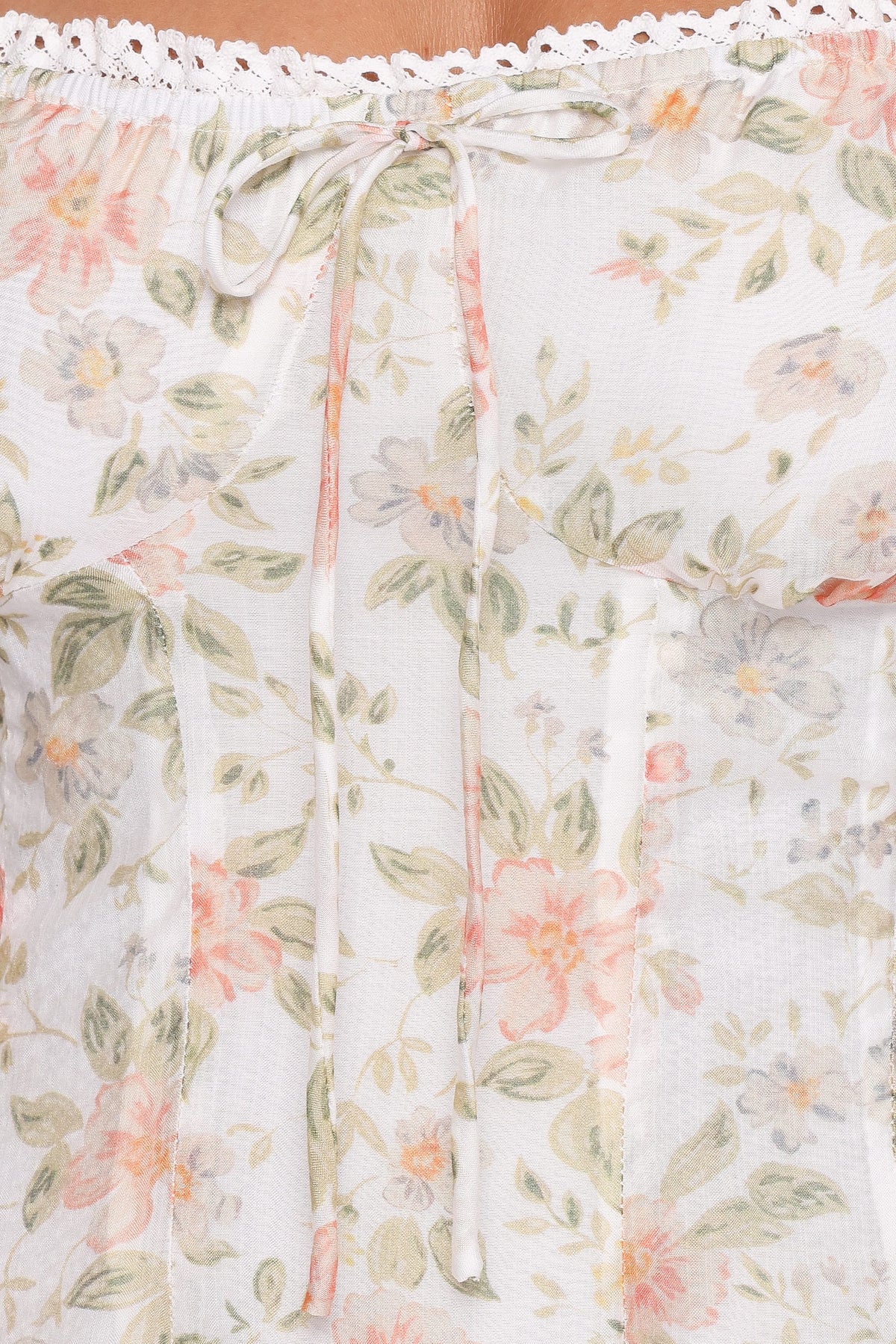 Lavia Mini Dress in White Multi Floral – view 7 of 7