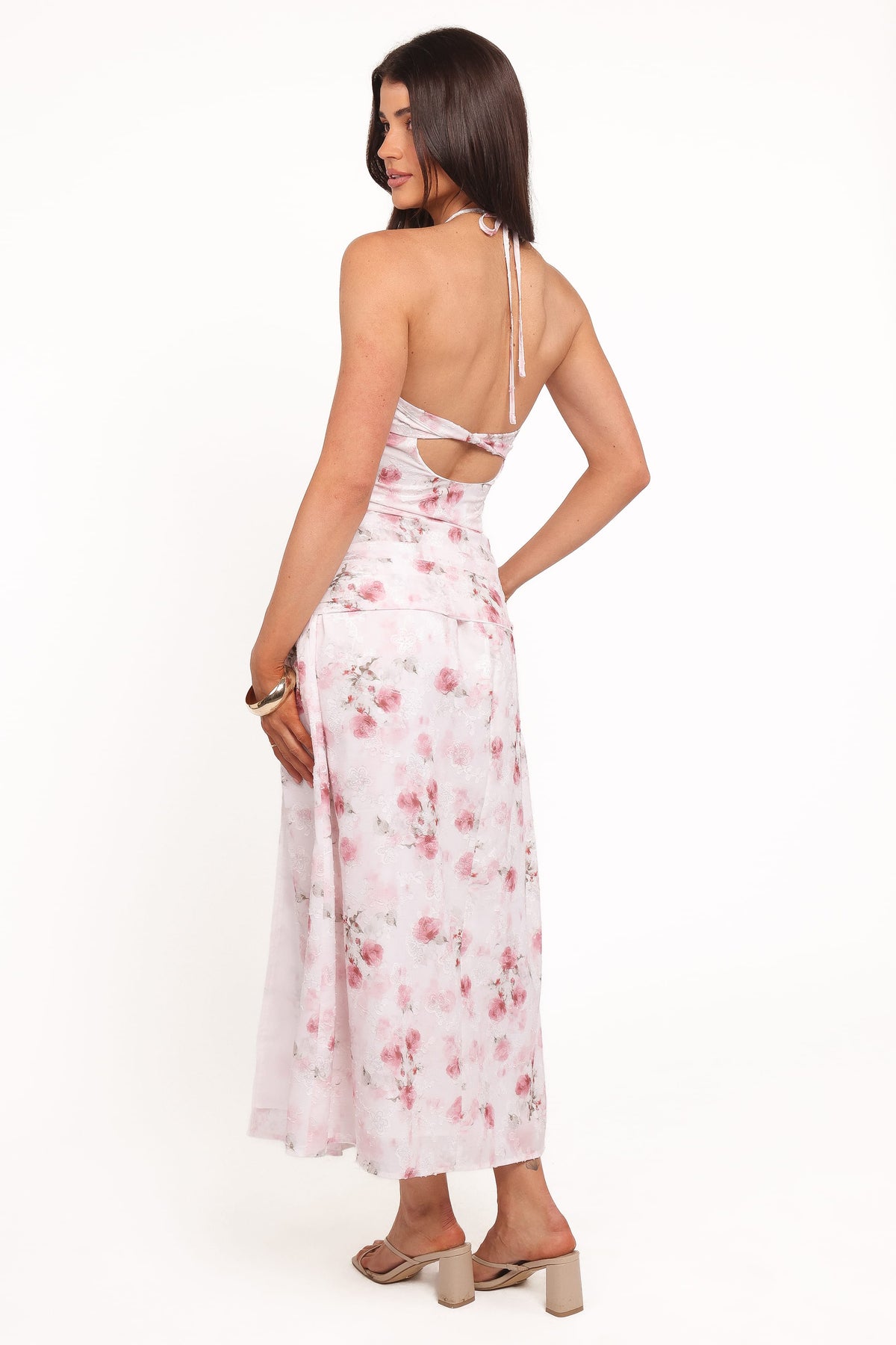 Lelia Halterneck Midi Dress in Pink Floral – view 2 of 7