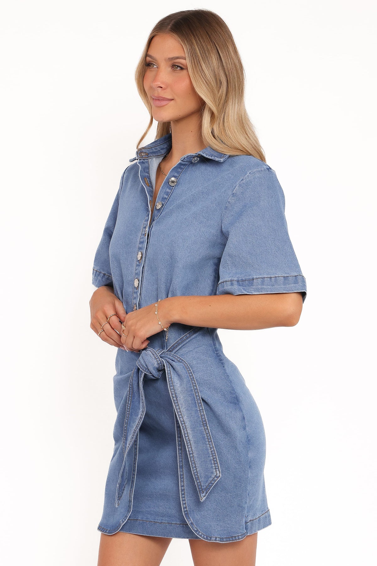 Leyton Mini Dress in Denim Chambray – view 4 of 9