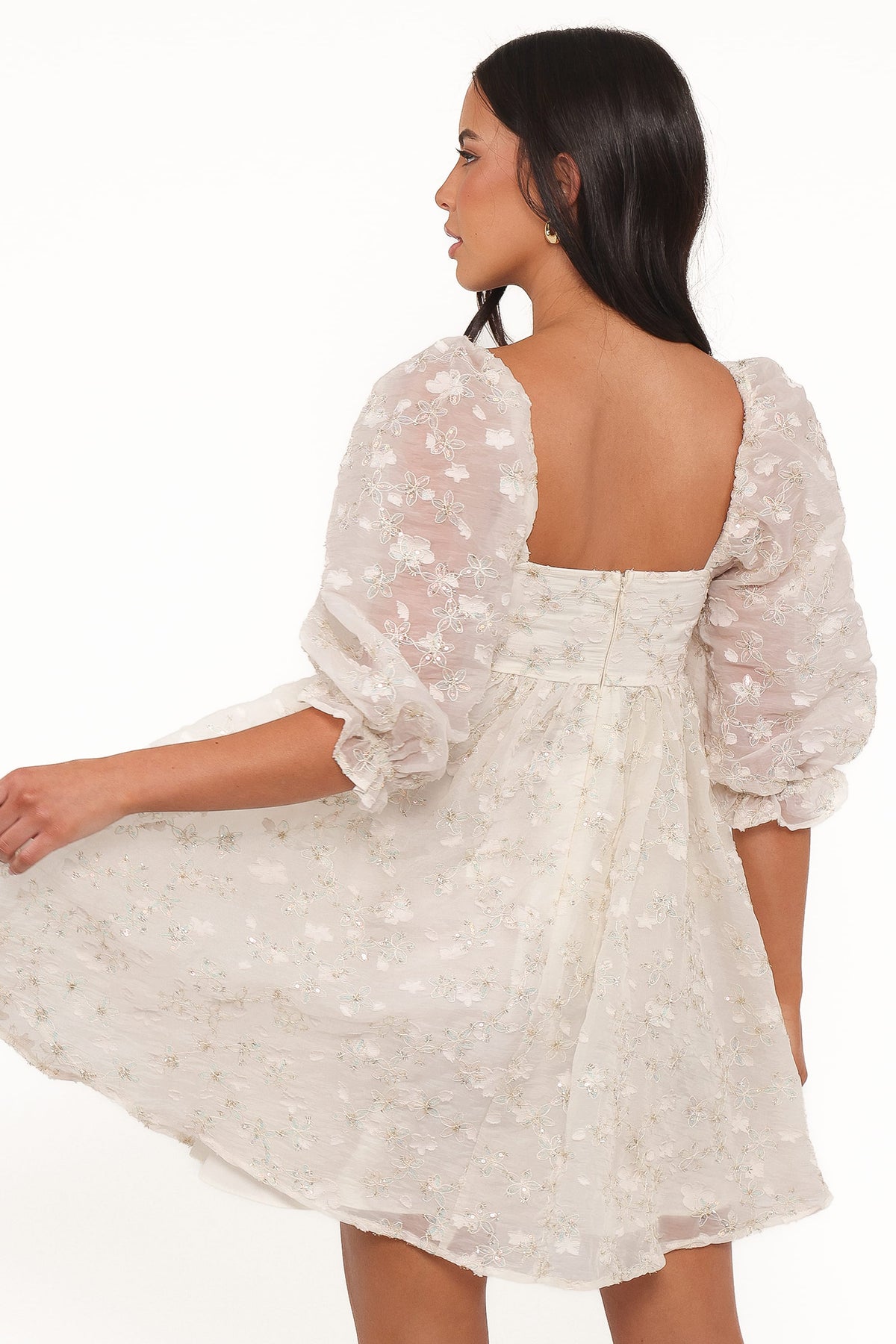 Lillan Mini Dress in Ivory Sequin – view 4 of 6
