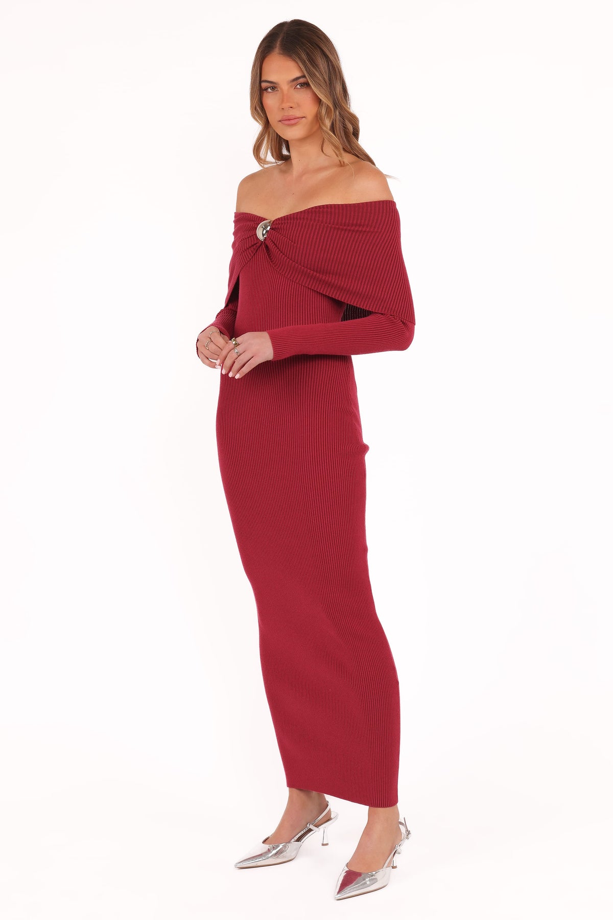 Lindsey Knit Dress in Dark Red – view 4 of 7
