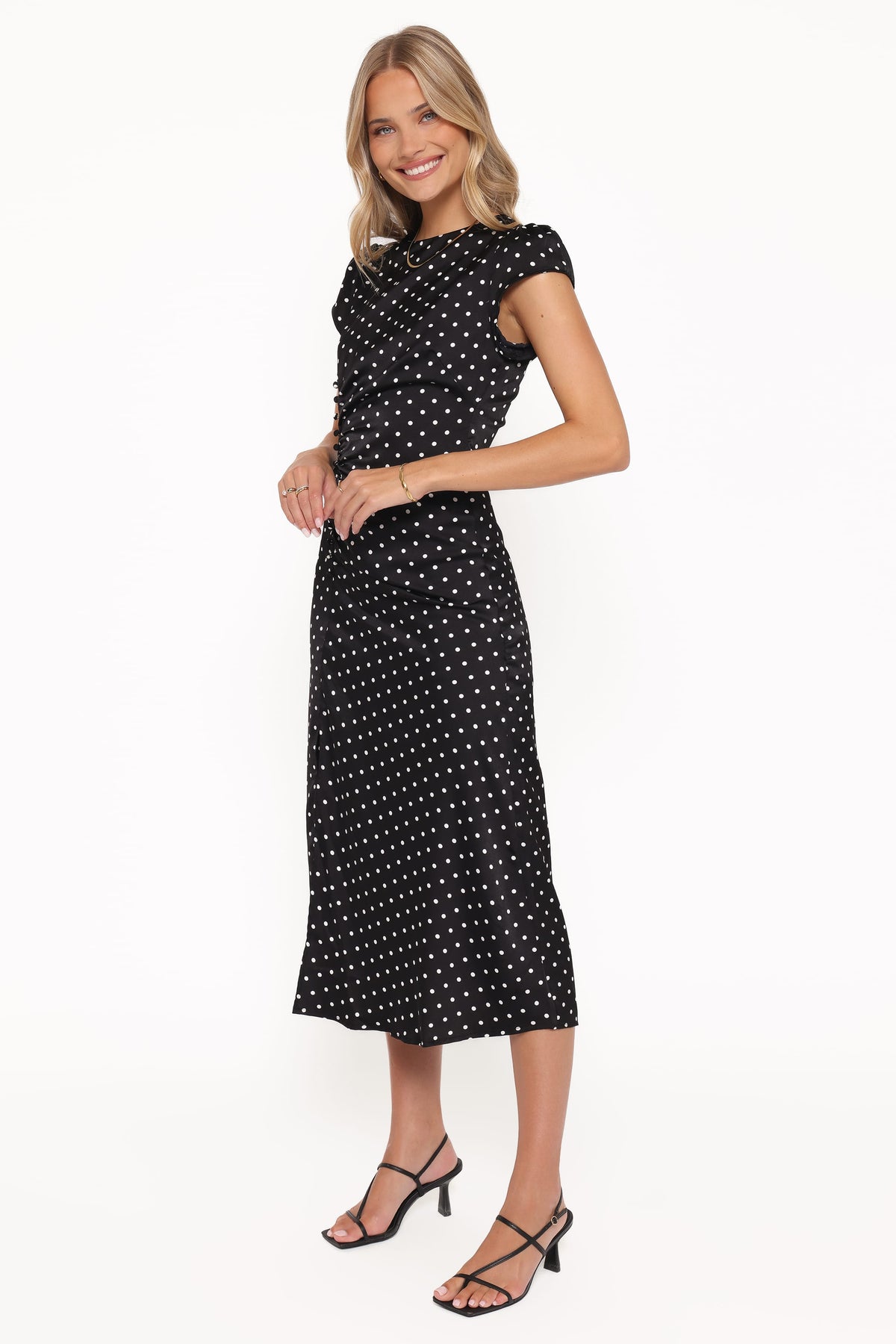 Lisbeth Midi Dress in Black Polka Dot – view 4 of 7
