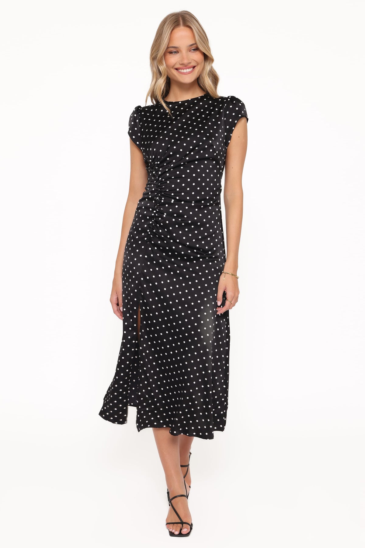 Lisbeth Midi Dress in Black Polka Dot – view 2 of 7