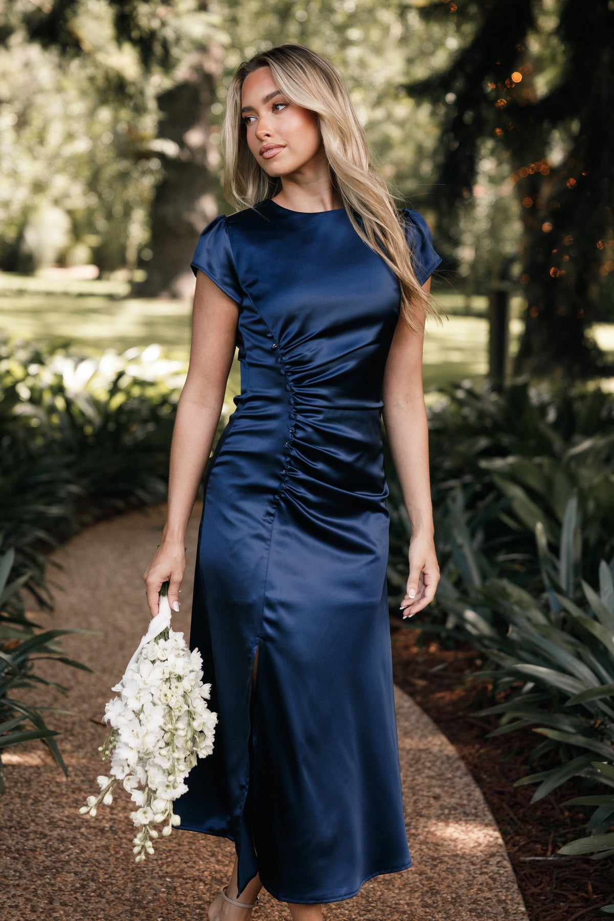 Lisbeth Midi Dress in Navy – view 2 of 9