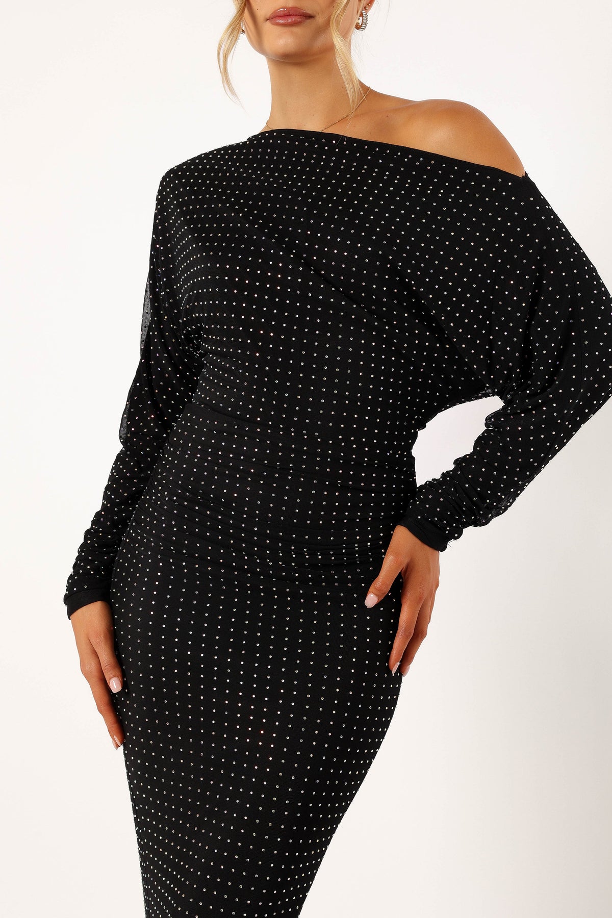 Loeve Long Sleeve Midi Dress in Black – view 7 of 8