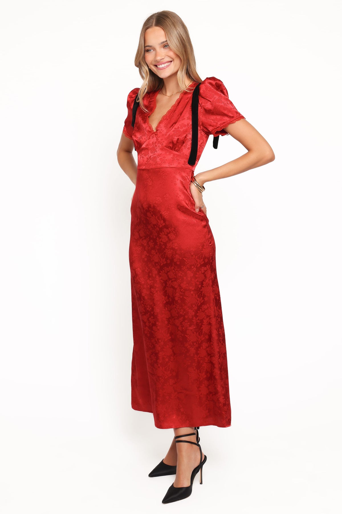 Lomandra Maxi Dress in Red Jacquard – view 3 of 7