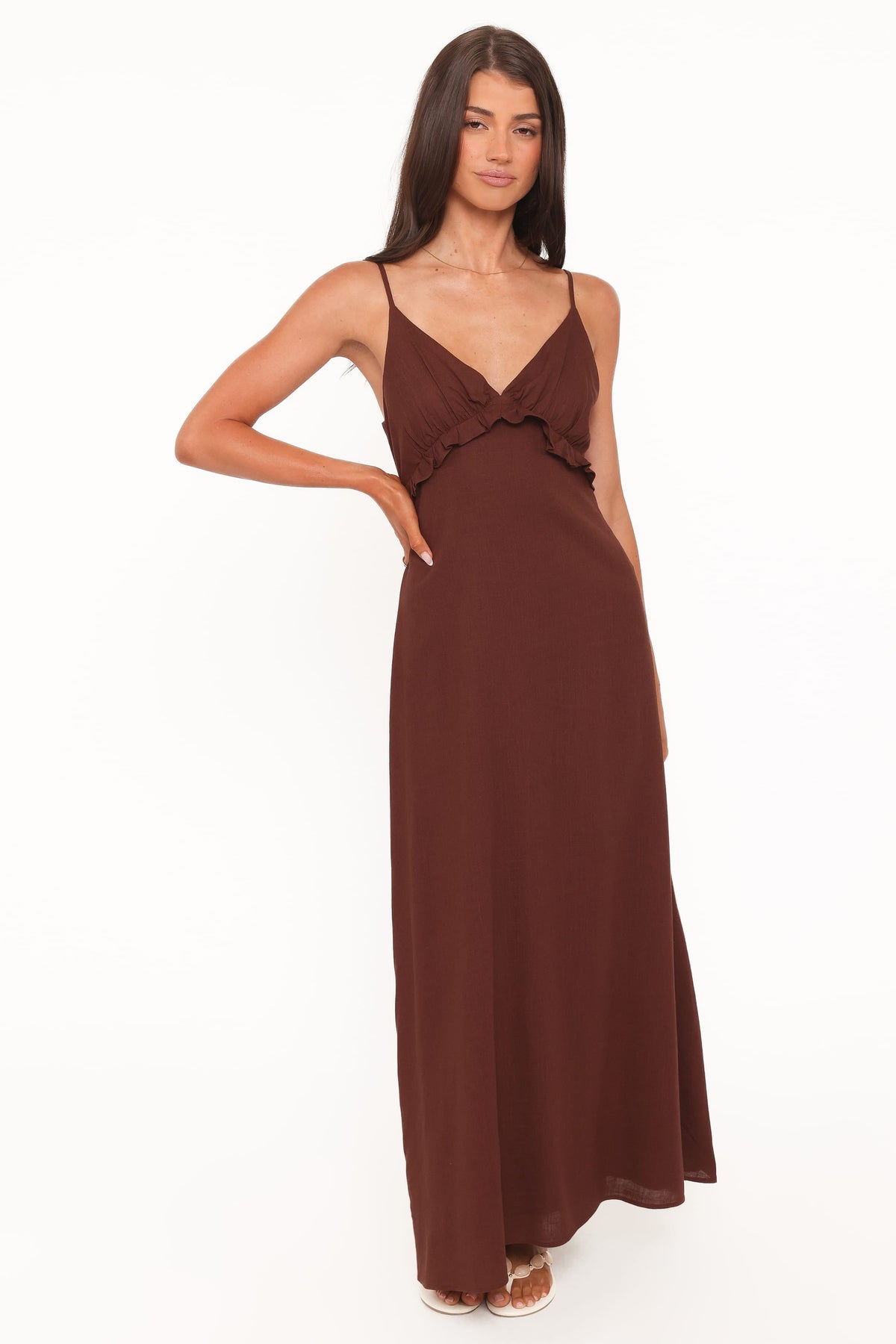 Lorella Midi Dress in Dark Brown – view 5 of 6