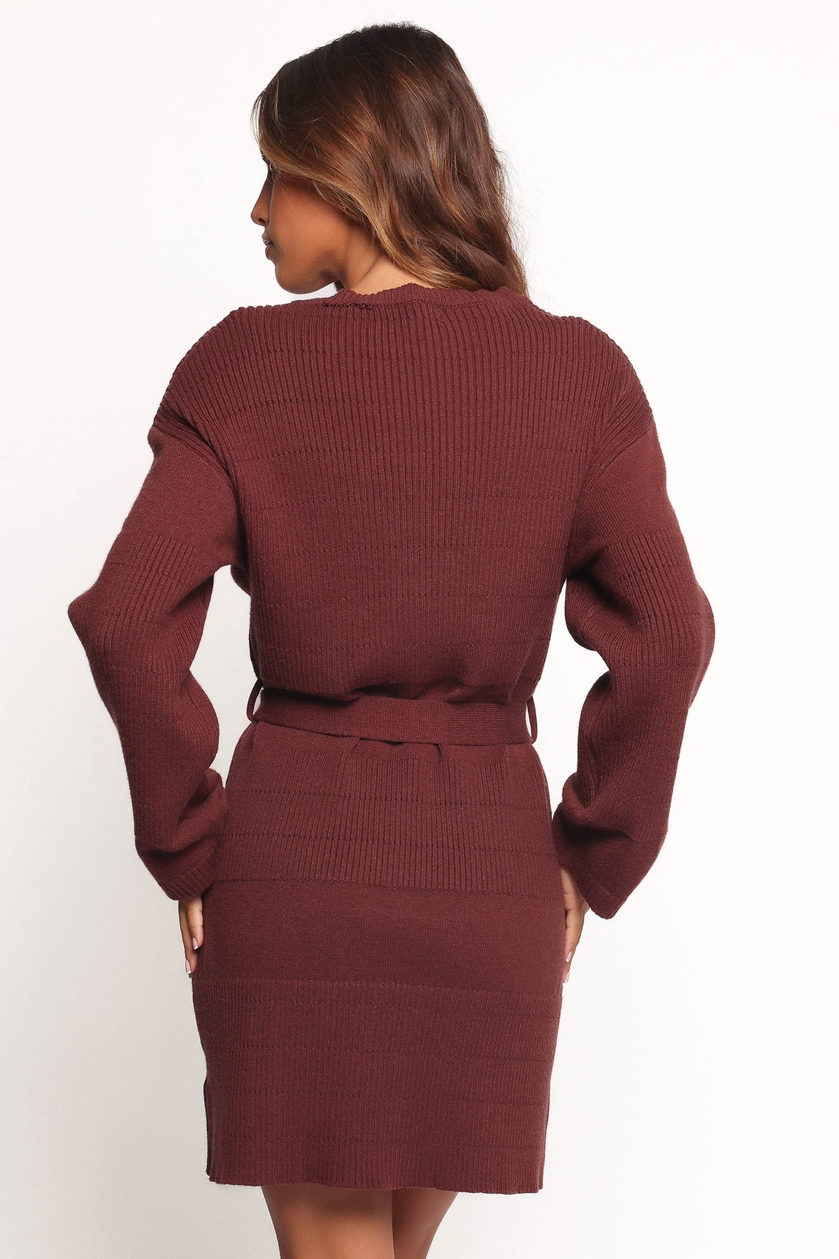 Lucca Mini Sweater Dress in Chocolate Brown – view 5 of 8