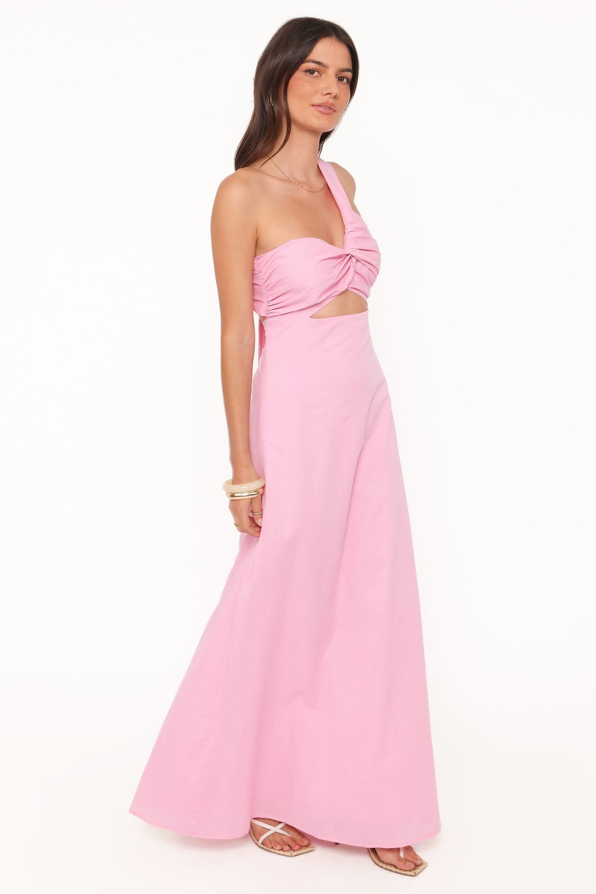 Luna One Shoulder Maxi Dress in Pink – view 3 of 7