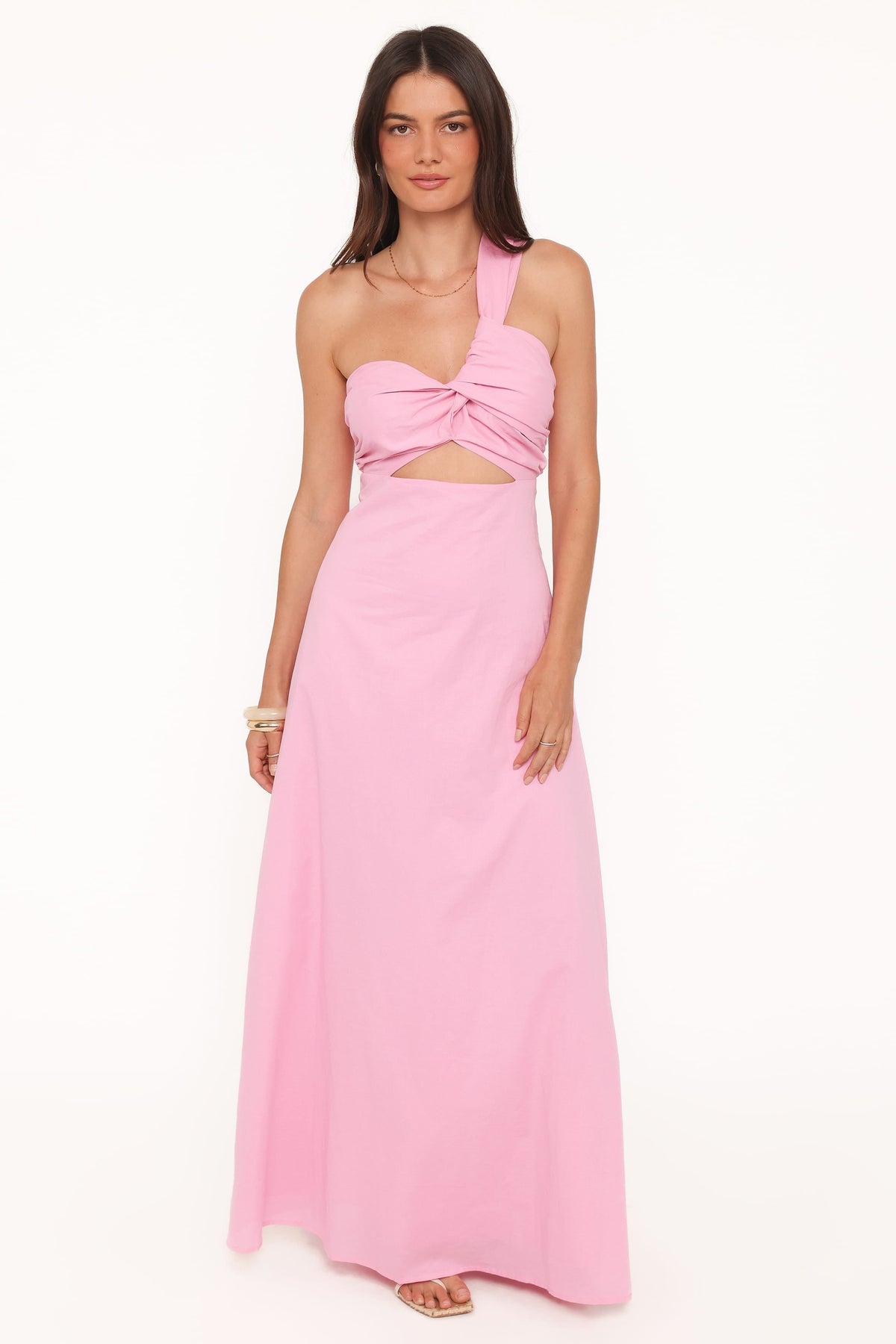 Luna One Shoulder Maxi Dress in Pink – view 5 of 7