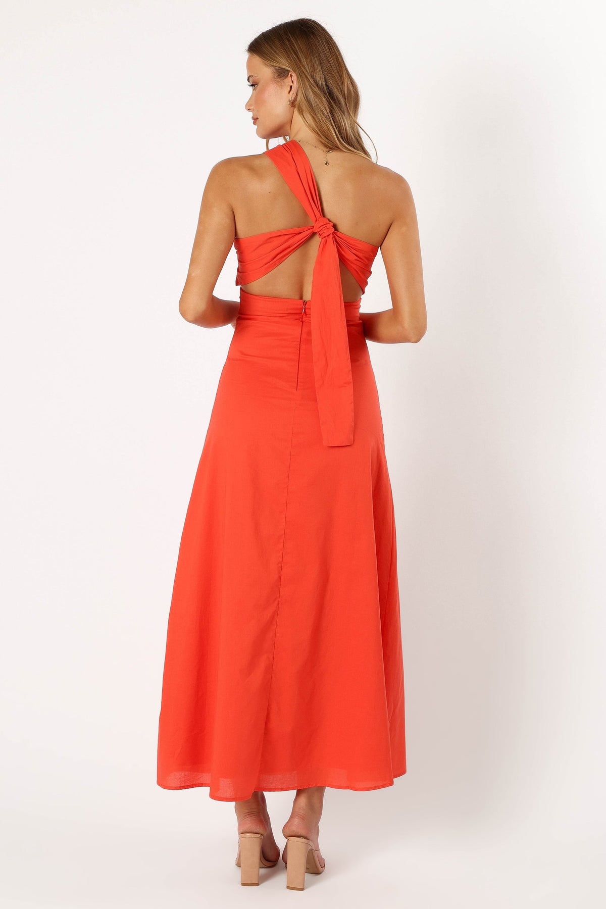Luna One Shoulder Maxi Dress in Tangerine – view 5 of 11