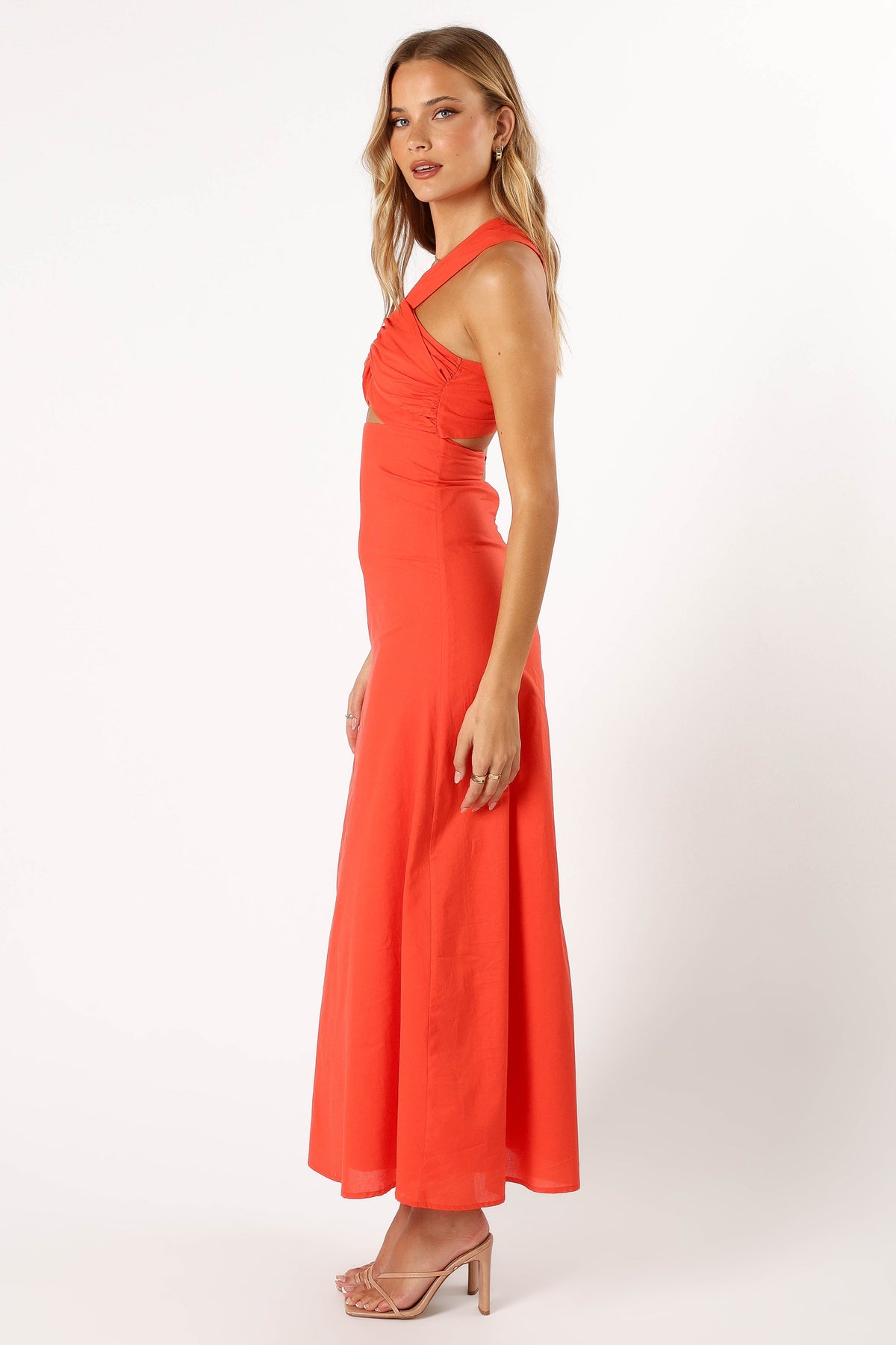 Luna One Shoulder Maxi Dress in Tangerine – view 6 of 11