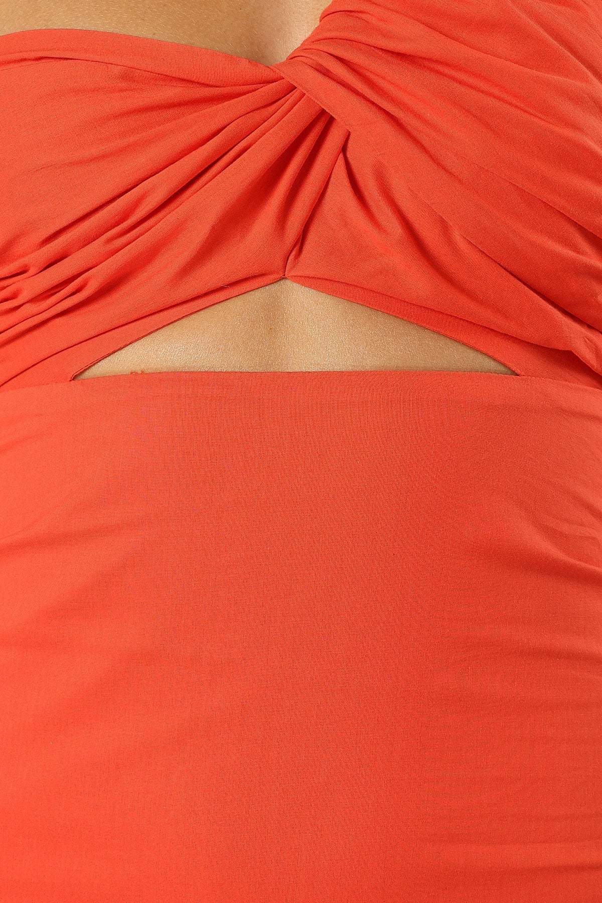 Luna One Shoulder Maxi Dress in Tangerine – view 9 of 11