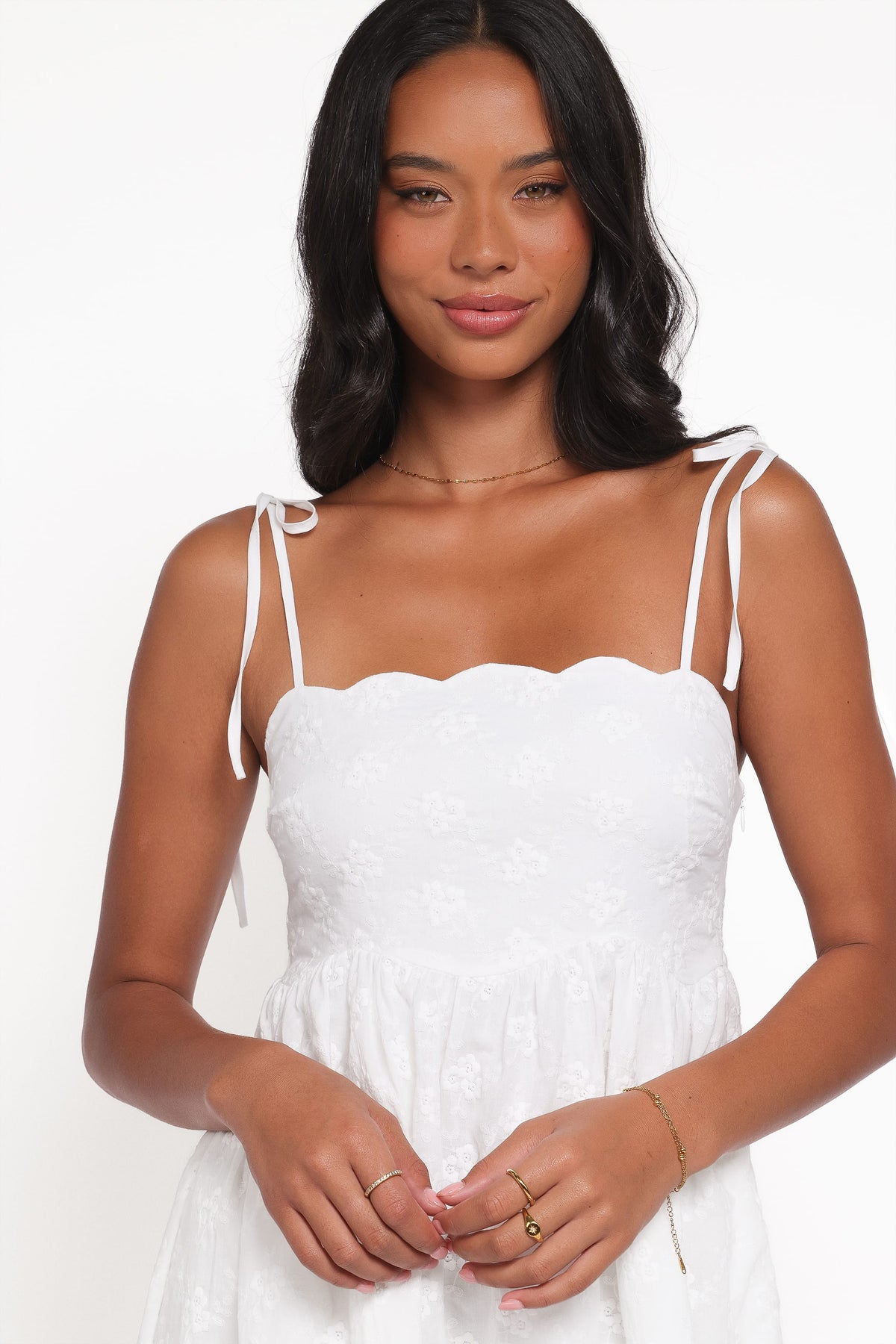 Lynne Mini Dress in White Broderie – view 5 of 6