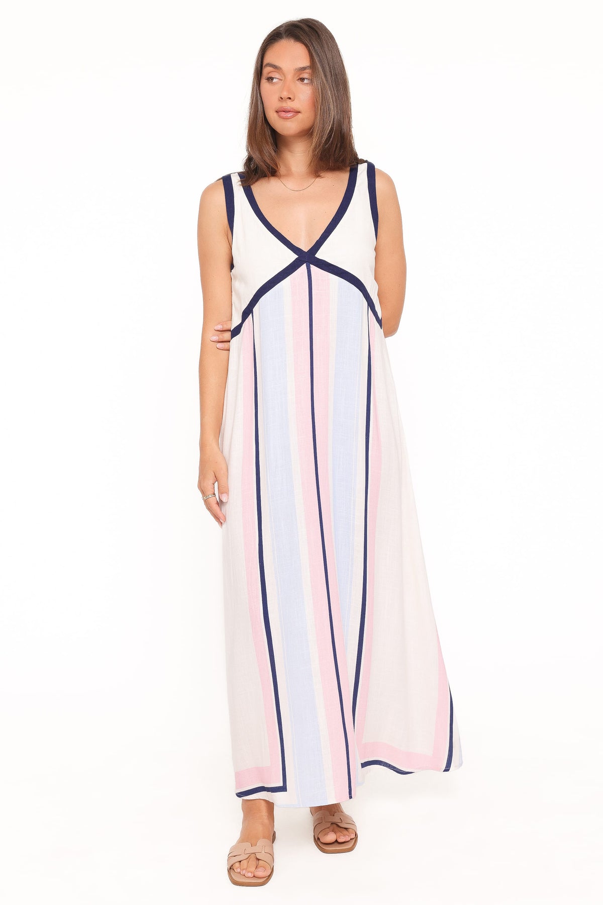 Mackay Maxi Dress in Blue/Pink Stripe – view 1 of 5