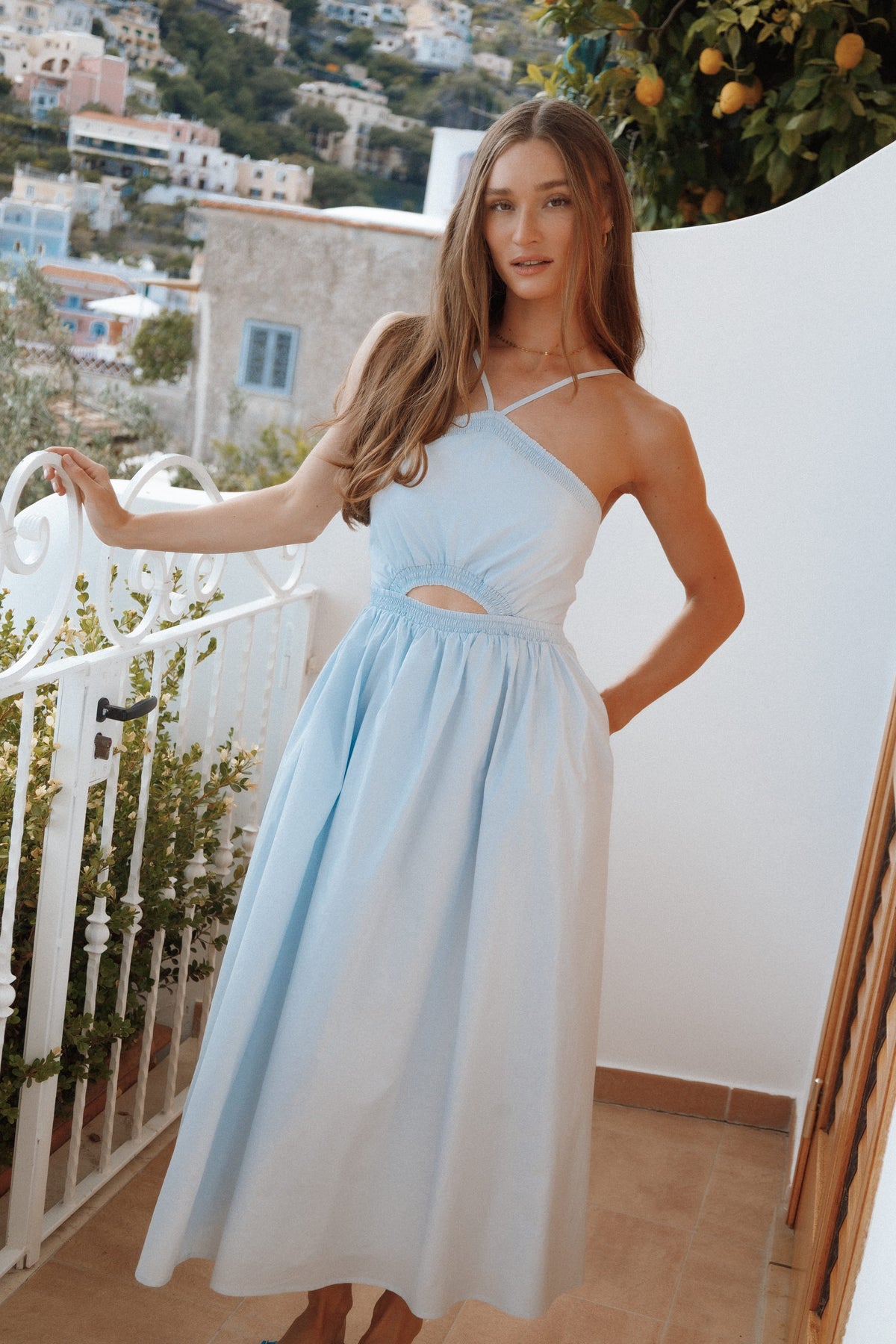 Madi Maxi Dress in Pale Blue – view 1 of 7