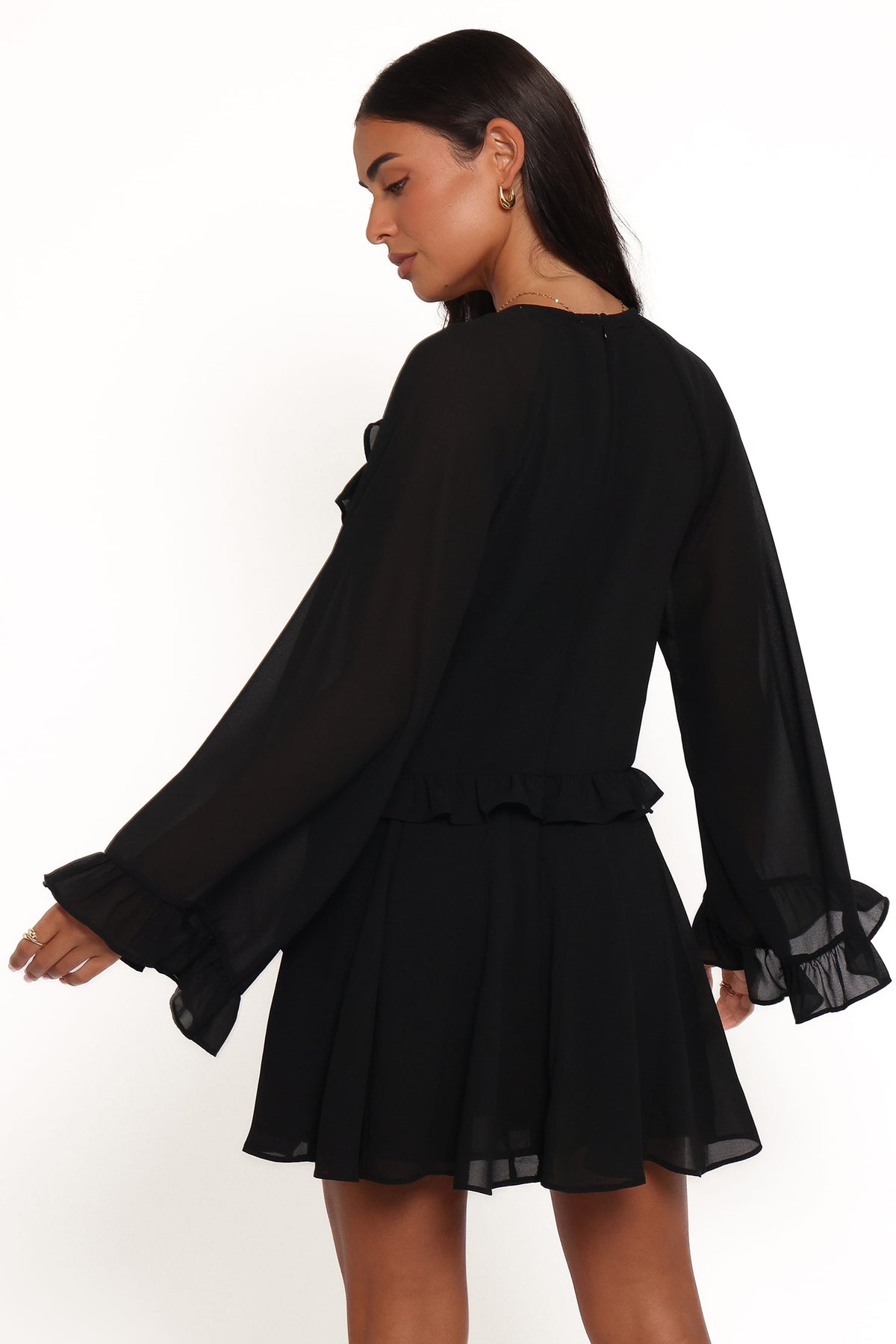 Magnolia Long Sleeve Mini Dress in Black – view 3 of 6