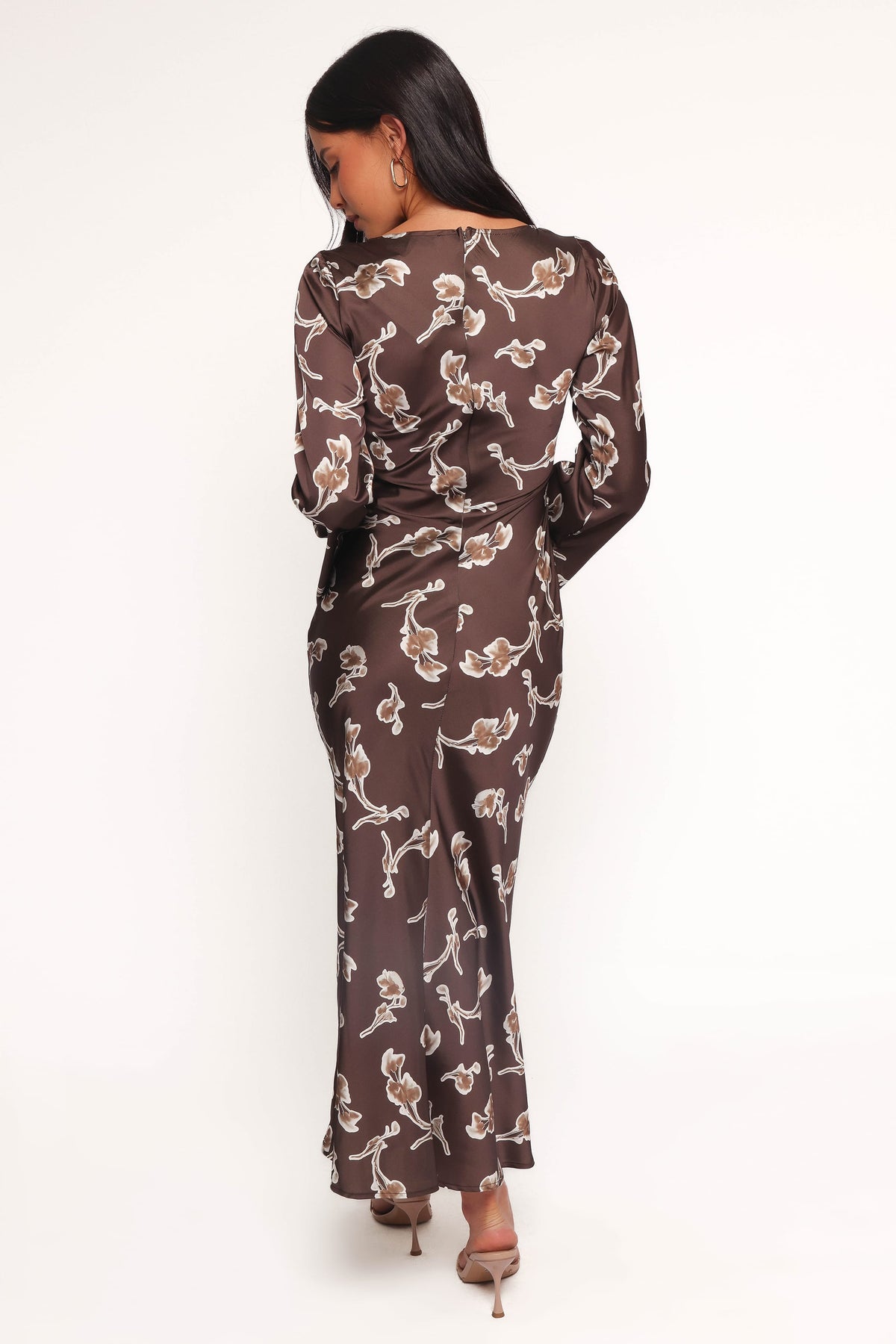 Maia Long Sleeve Maxi Dress in Chocolate Orchid – view 5 of 9