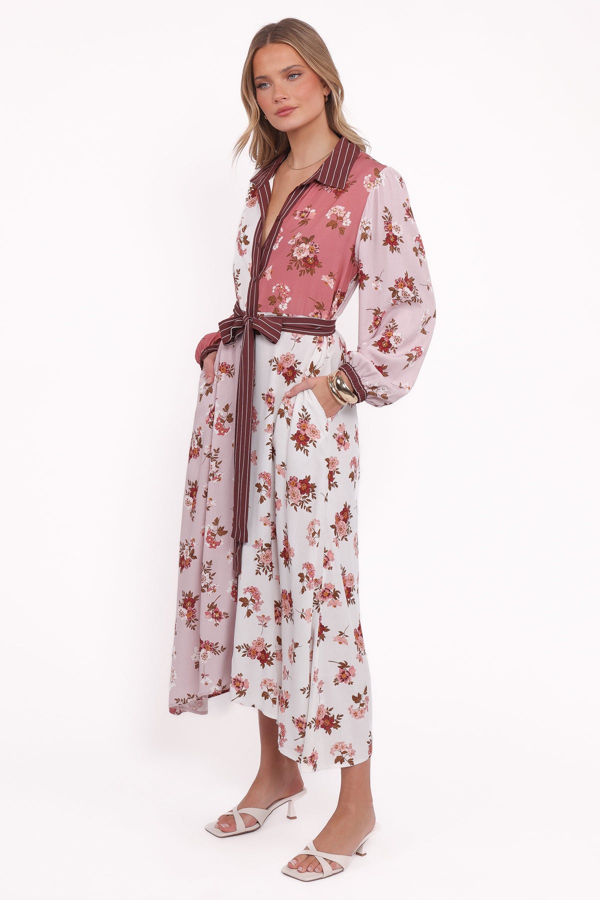 Maiden Long Sleeve Midi Dress in First Blush – view 3 of 5