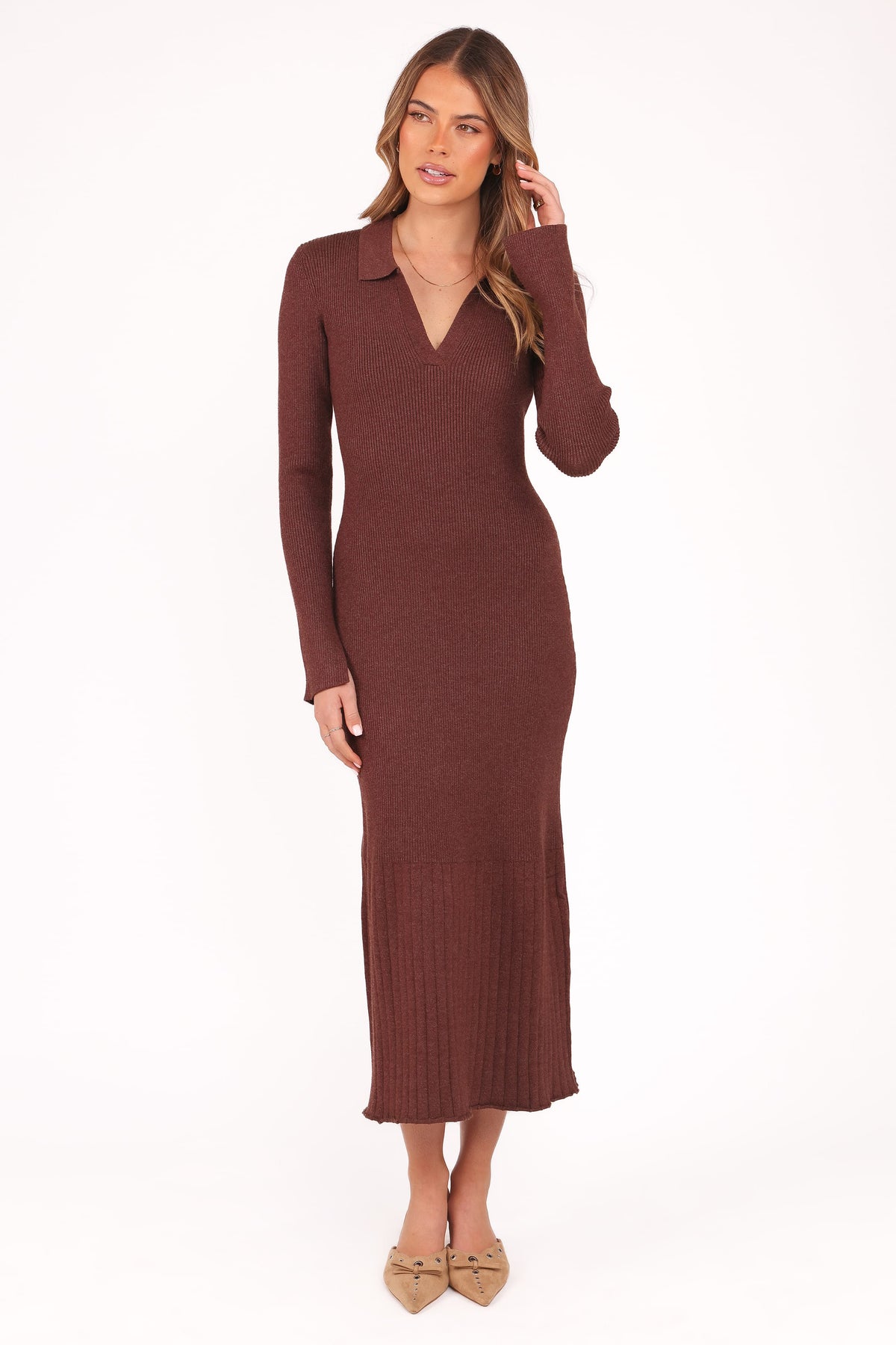 Makenna Knit Dress in Brown – view 6 of 8