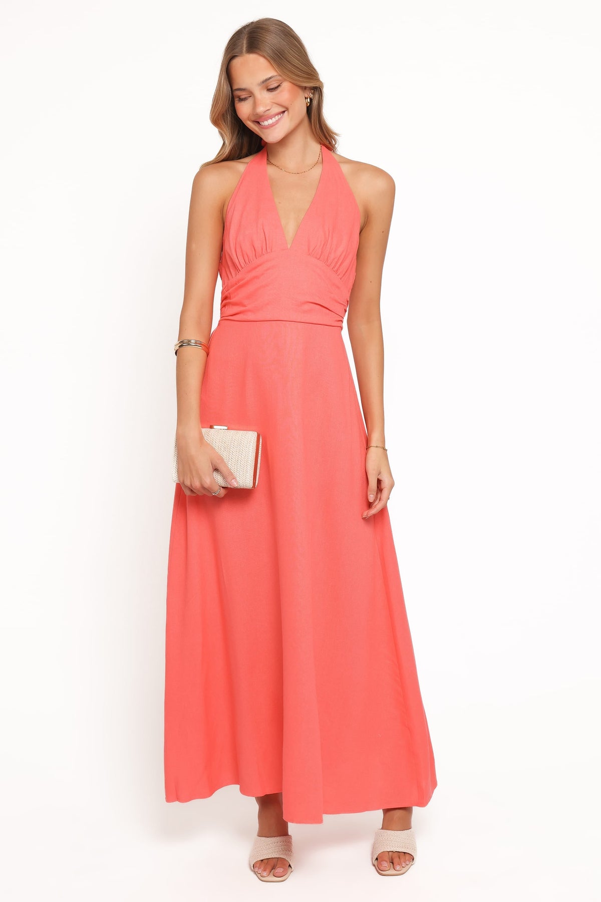 Marie Halterneck Maxi Dress in Coral – view 5 of 6