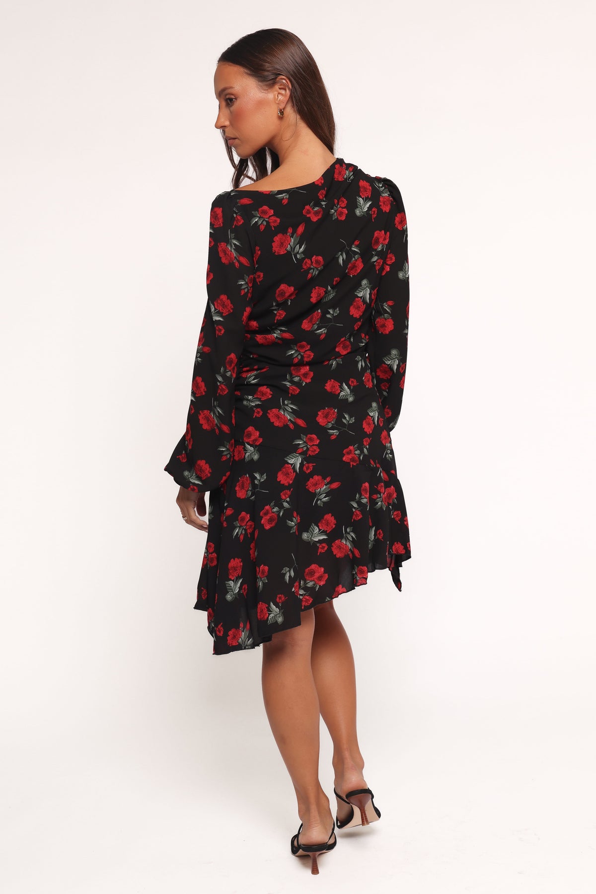 Mariska Long Sleeve Mini Dress in Rose Print – view 4 of 6