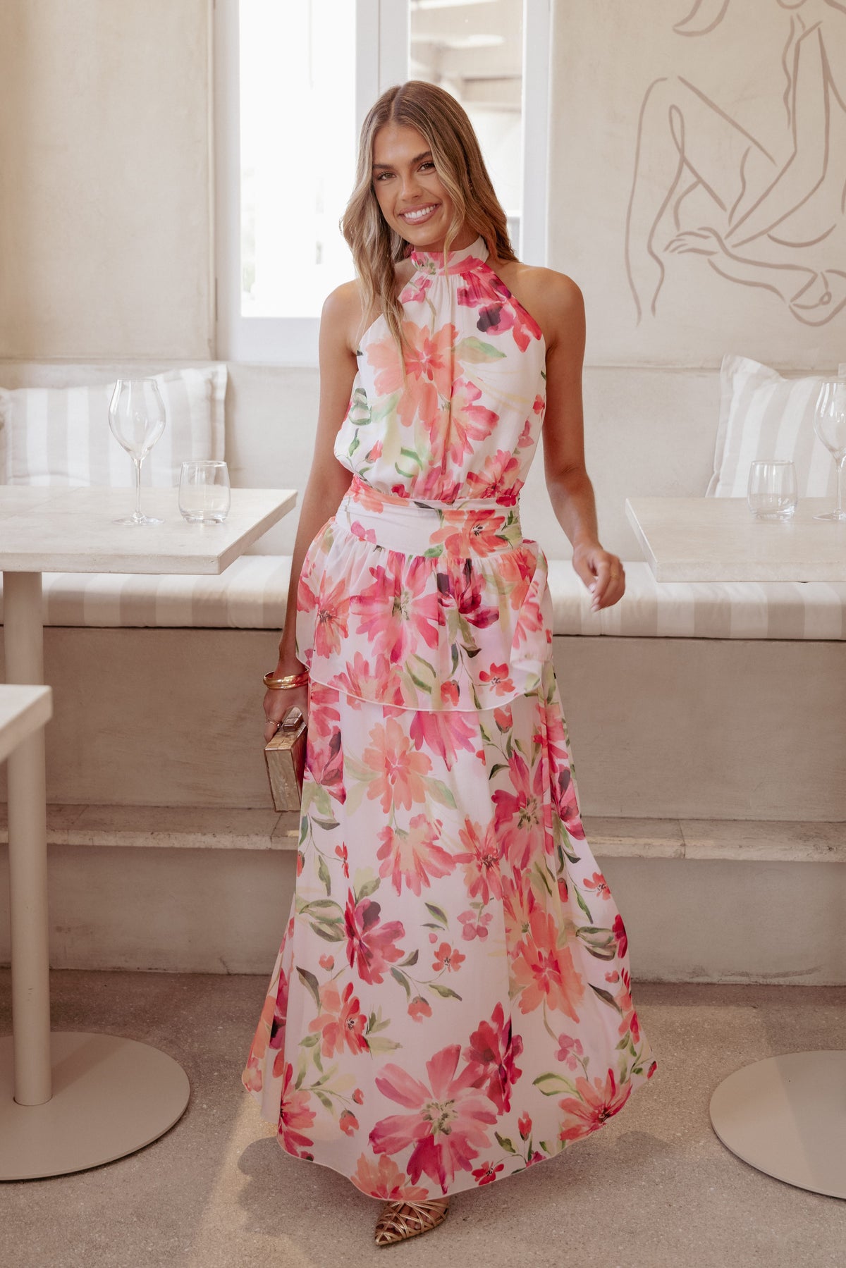 Martha Maxi Dress in Orange Floral – view 1 of 8