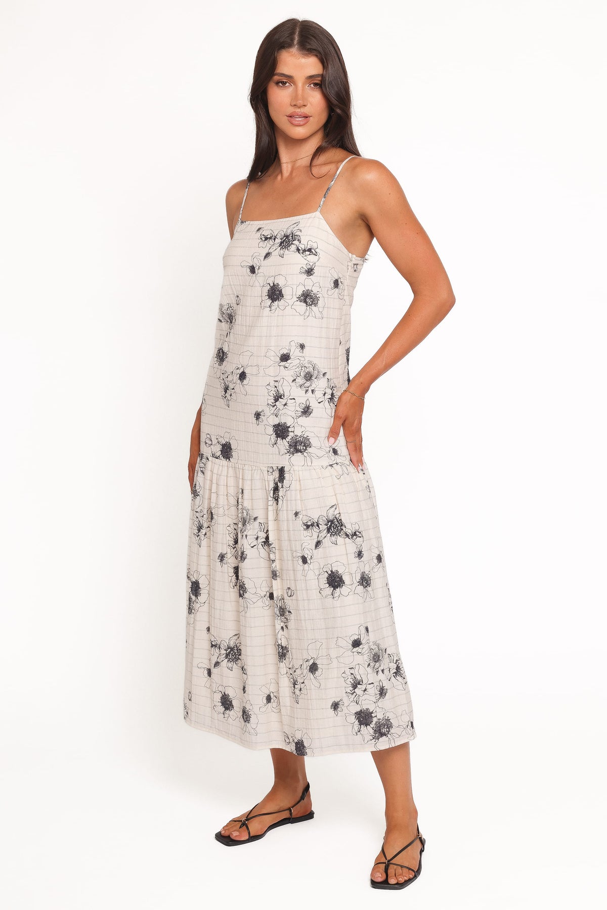 Martine Maxi Dress in Black/Ivory Floral – view 3 of 5