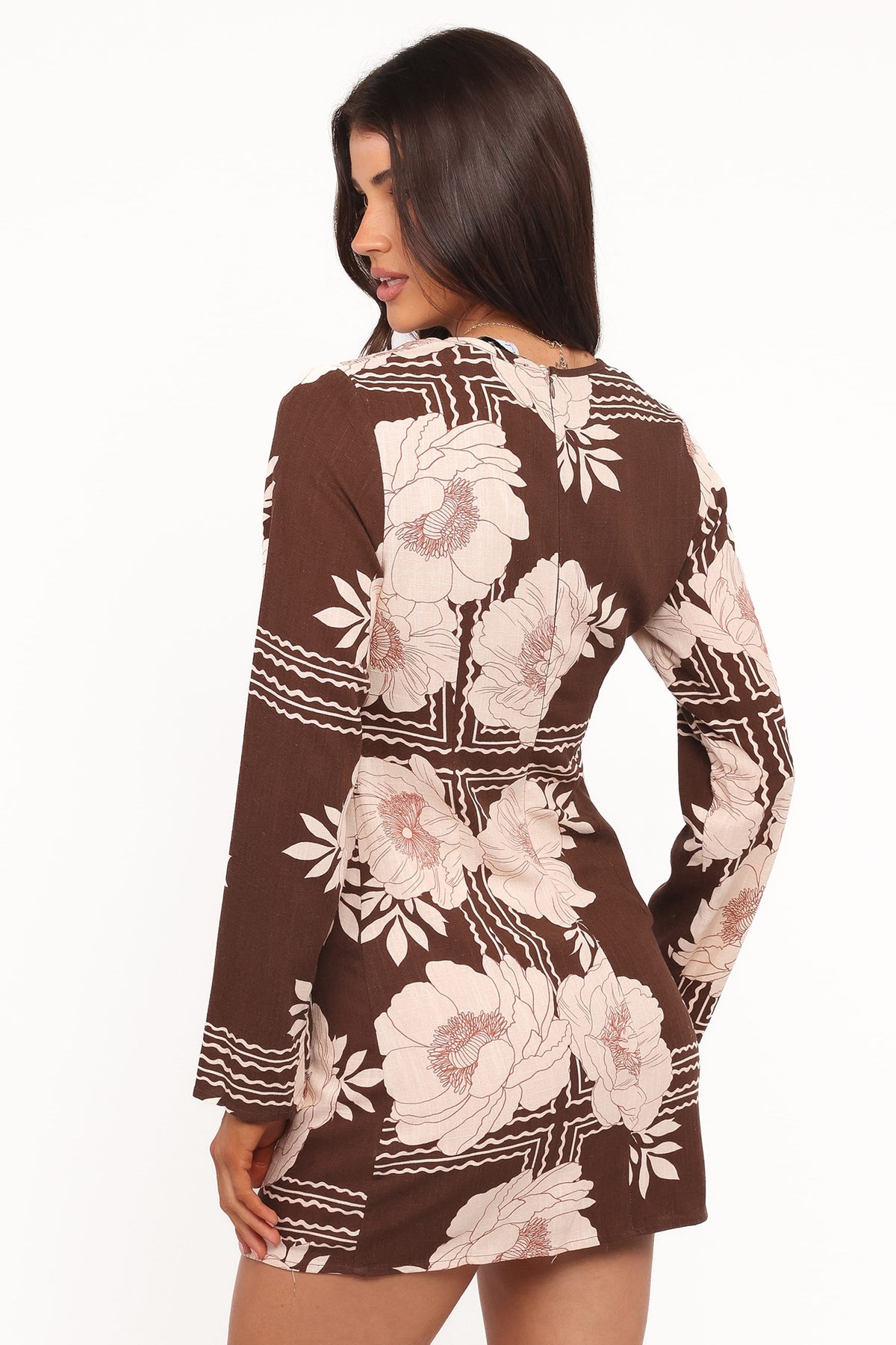 Marylon Mini Dress in Brown Floral – view 4 of 6