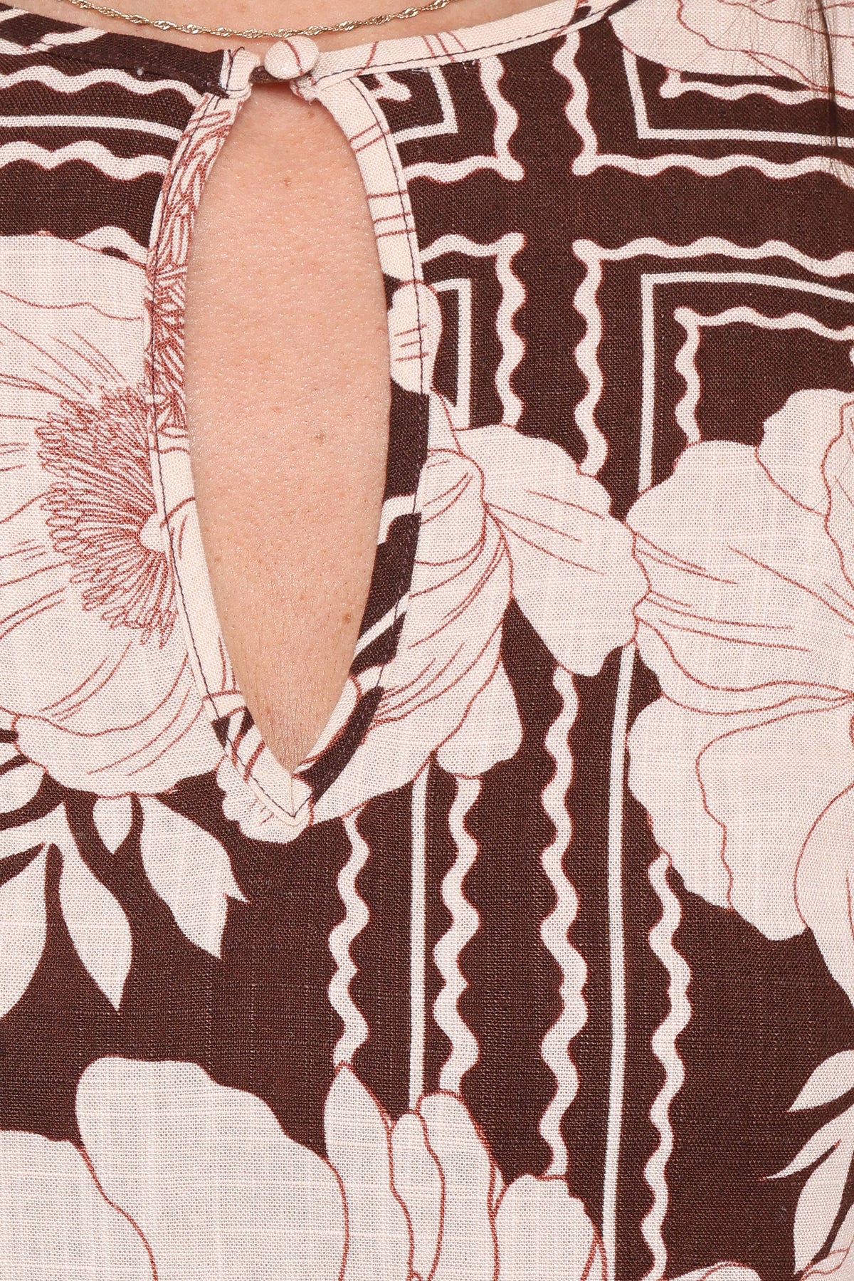 Marylon Mini Dress in Brown Floral – view 6 of 6