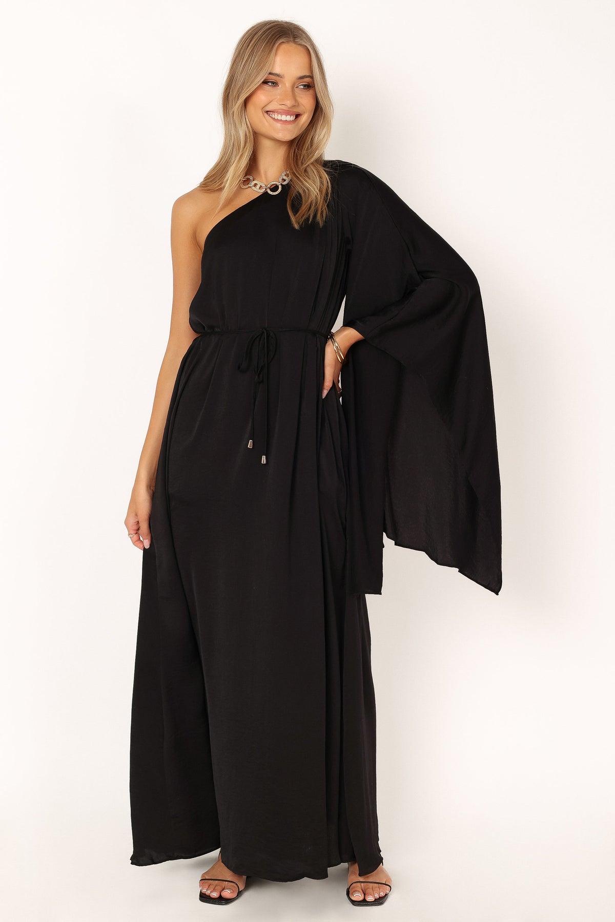 Matilda One Shoulder Maxi Dress in Black – view 6 of 11