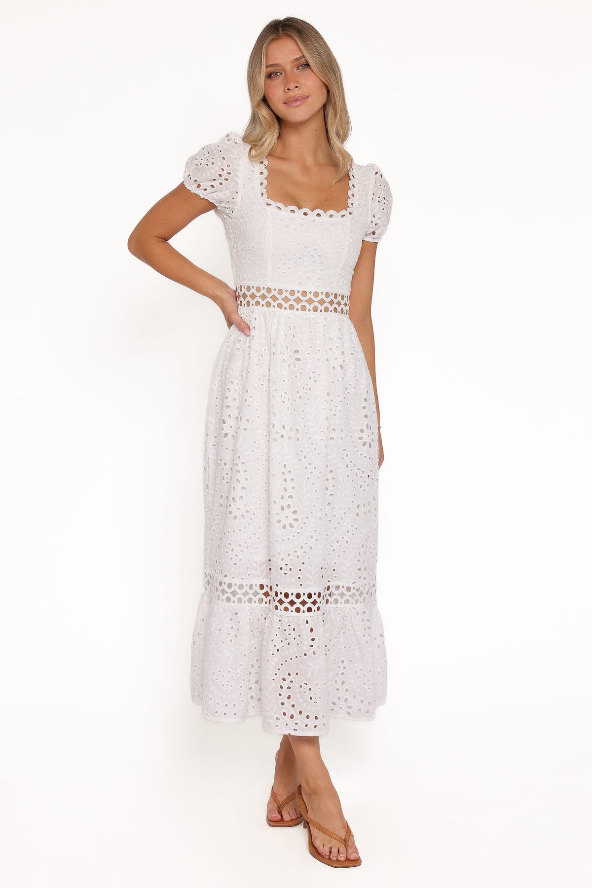 Melania Midi Dress in White – view 6 of 7