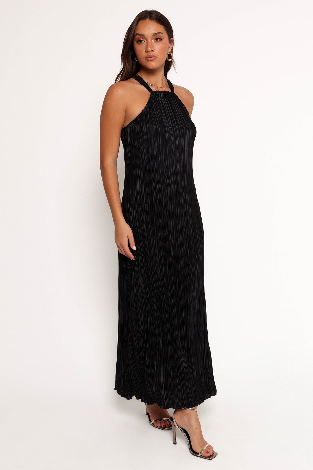 Melody Plisse Halter Maxi Dress in Black – view 5 of 7
