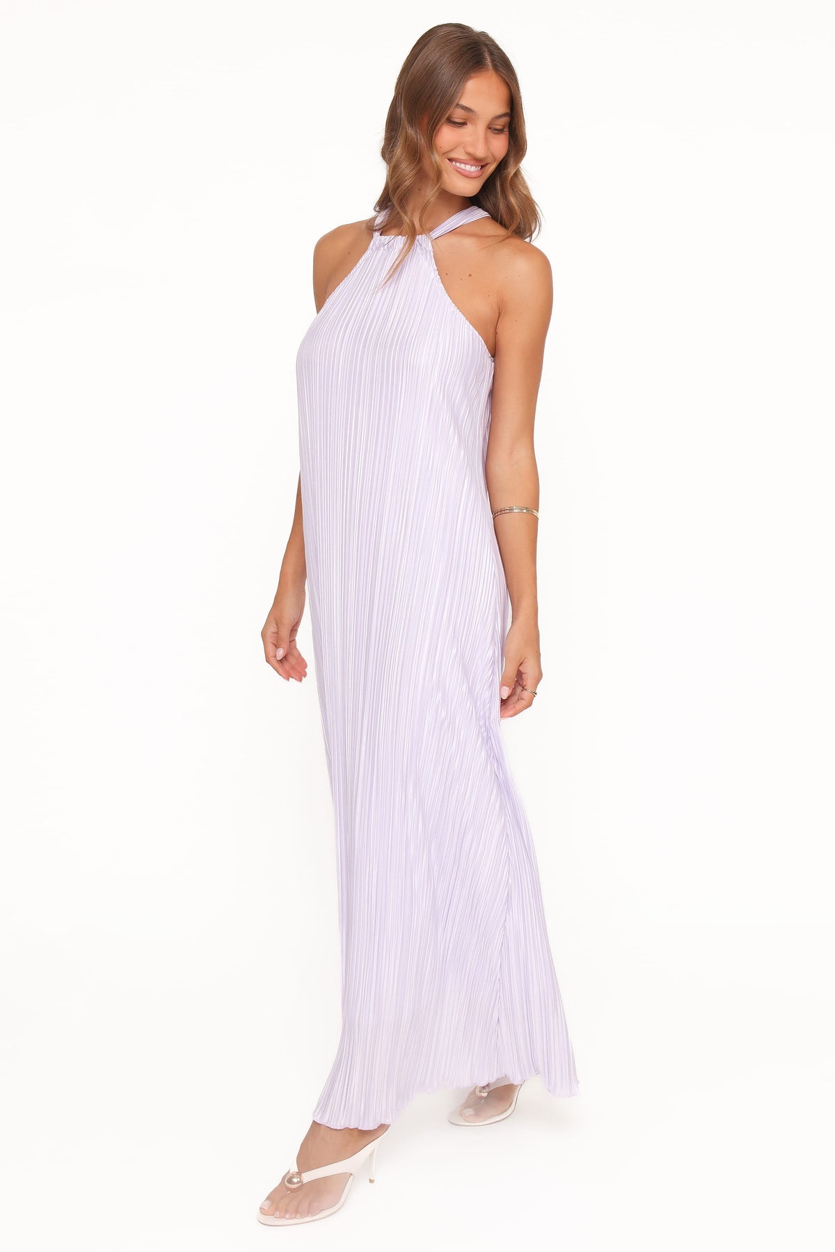 Melody Plisse Halter Maxi Dress in Lavender – view 4 of 6