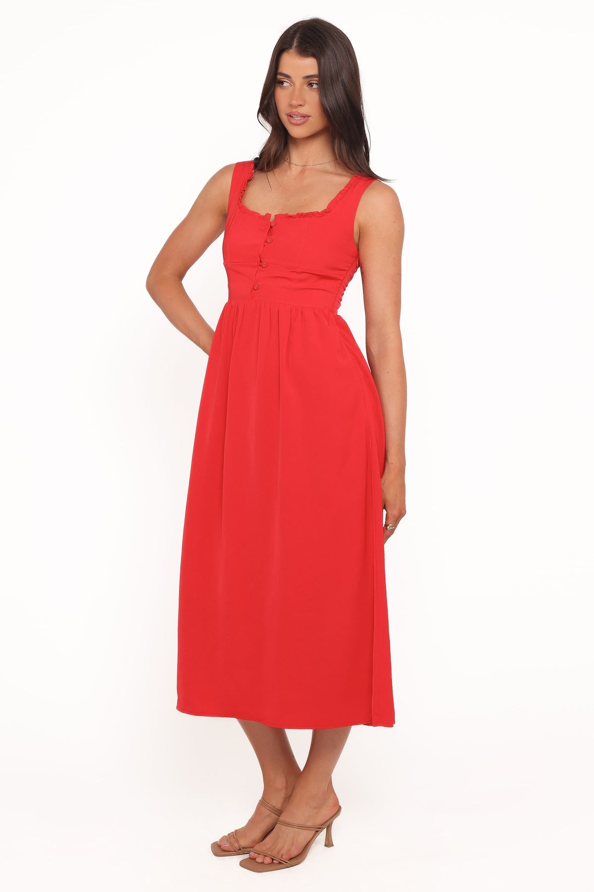 Melrose Midi Dress in Red – view 3 of 6