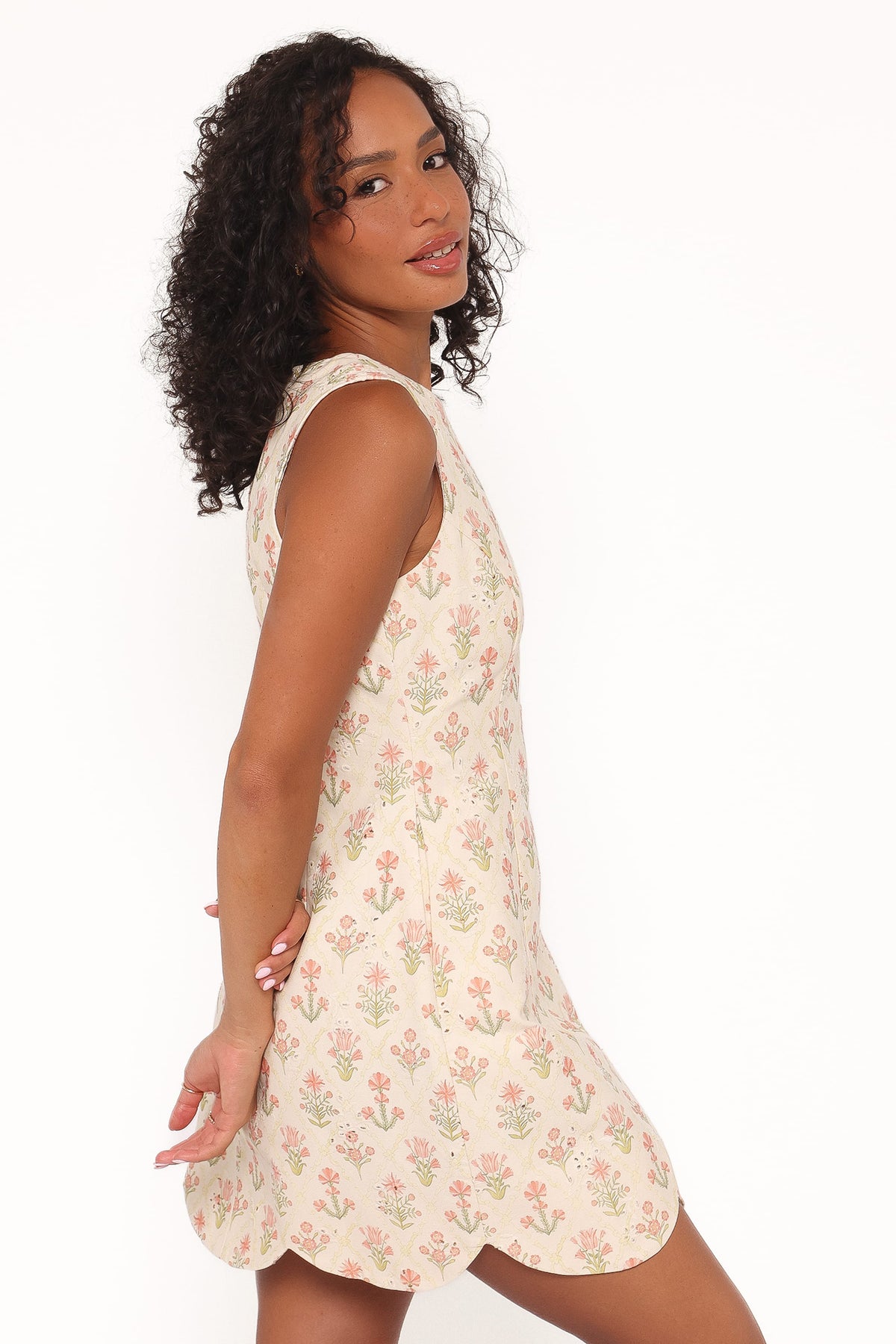 Memphis Mini Dress in Coral Floral – view 3 of 7