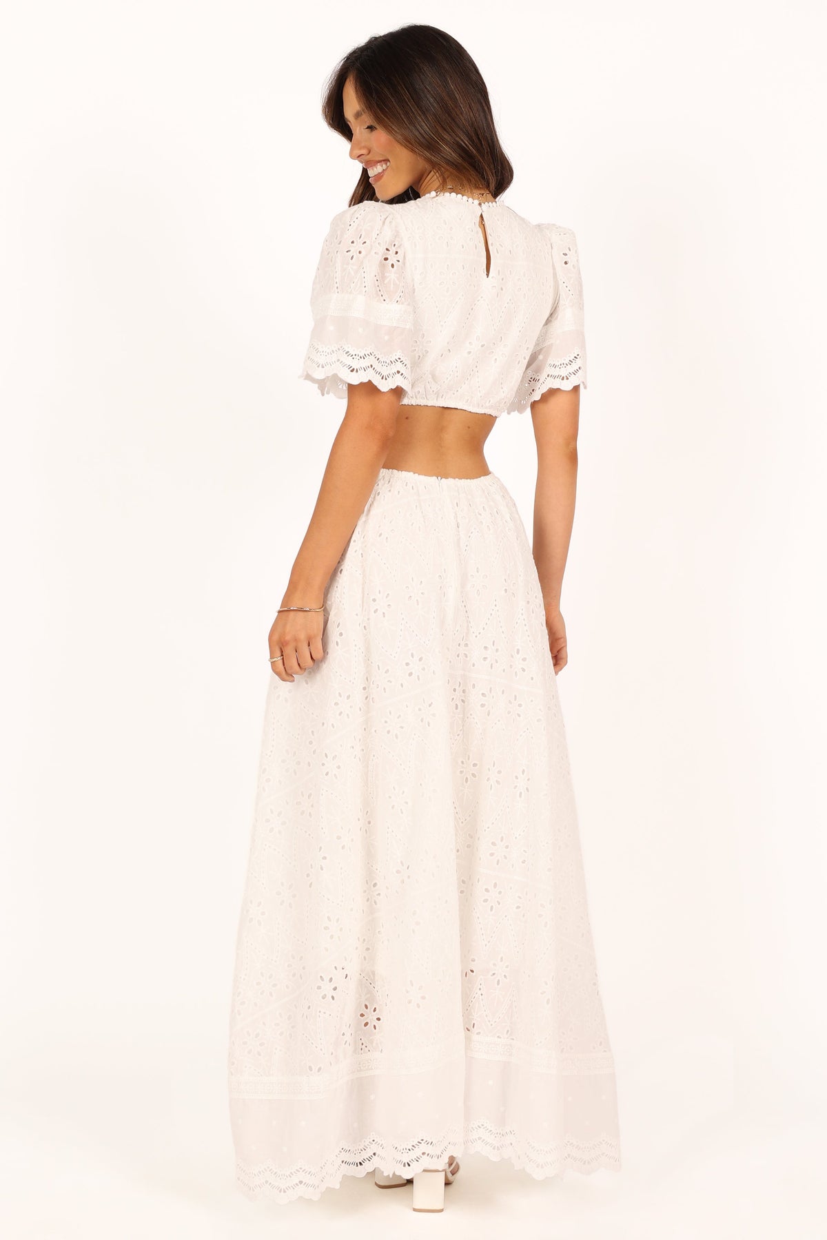 Merletto Cut Out Maxi Dress in White – view 5 of 7