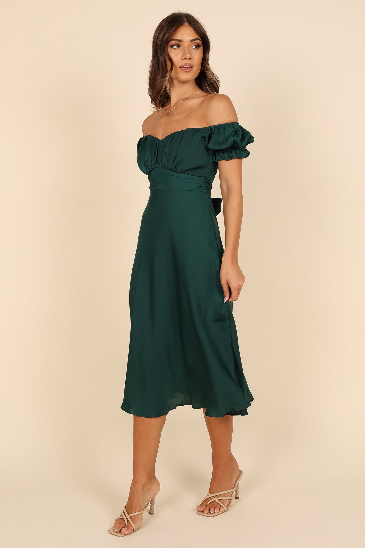 Mickenna Sweetheart Frill Midi Dress in Emerald – view 5 of 7