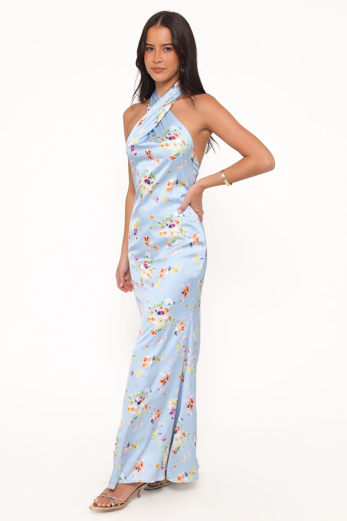 Mila Halterneck Maxi Dress in Cornflower Blue Floral – view 4 of 8