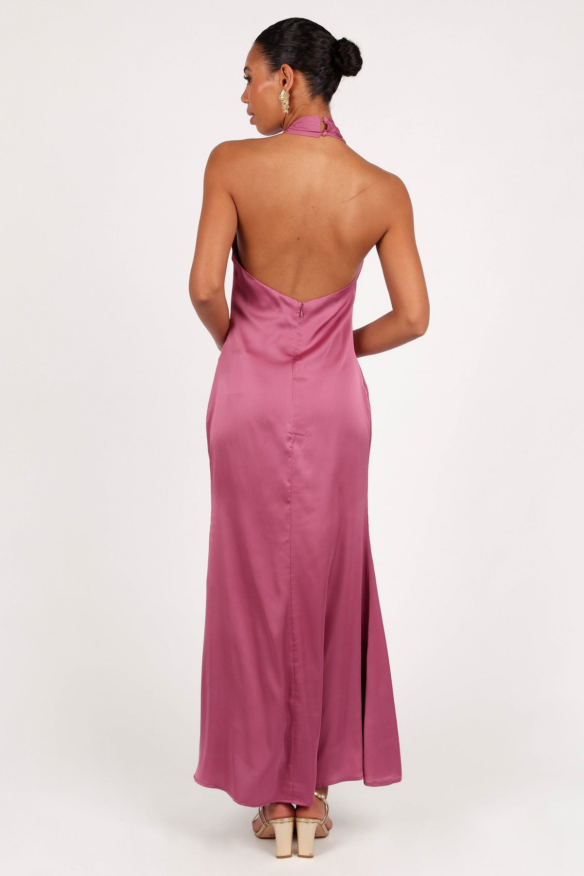 Mila Halterneck Maxi Dress in Dark Rose – view 7 of 9