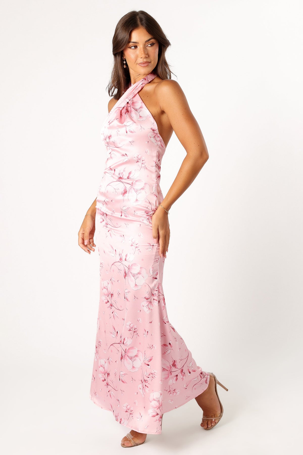 Mila Halterneck Maxi Dress in Pink Floral – view 3 of 9