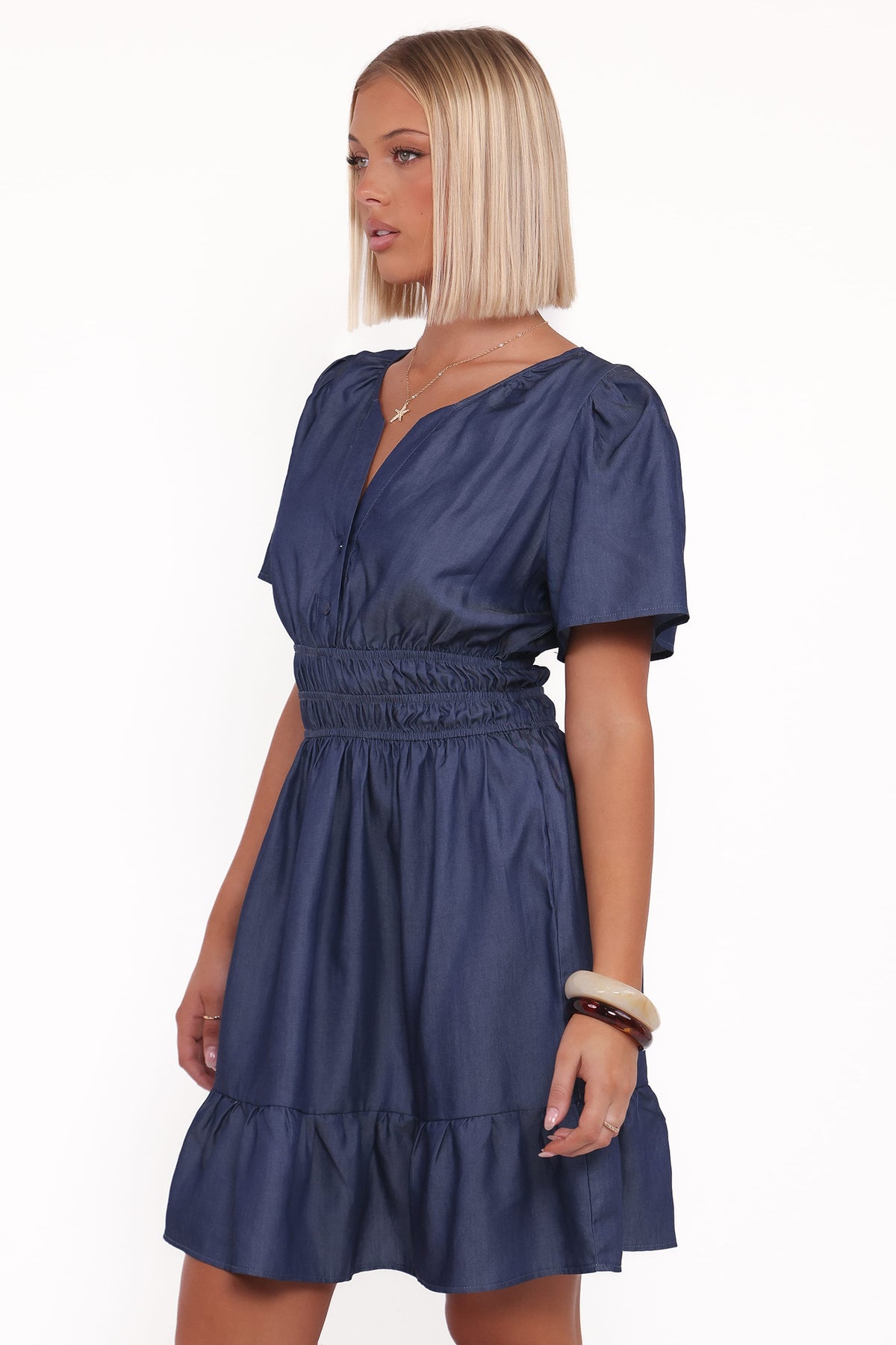 Morwenna Mini Dress in Chambray – view 3 of 6