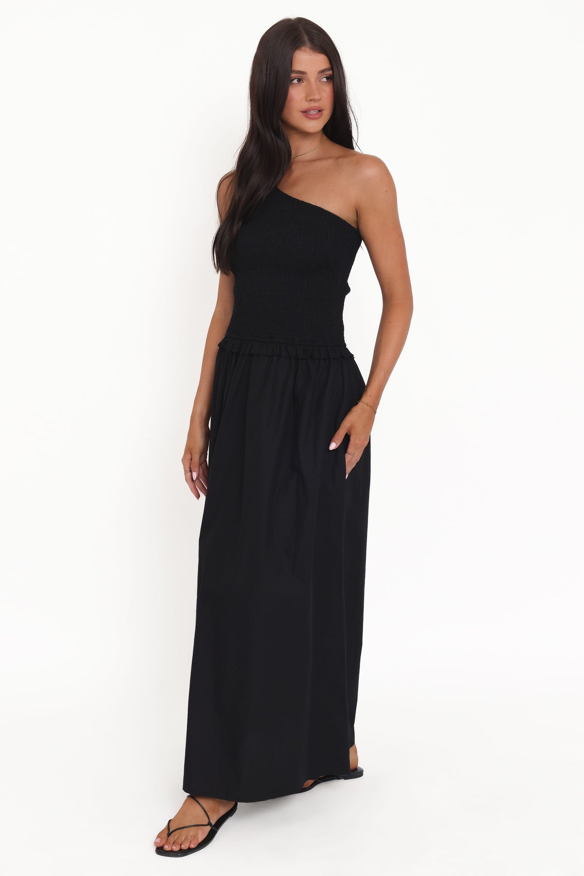 Myla One Shoulder Maxi Dress in Black – view 3 of 6