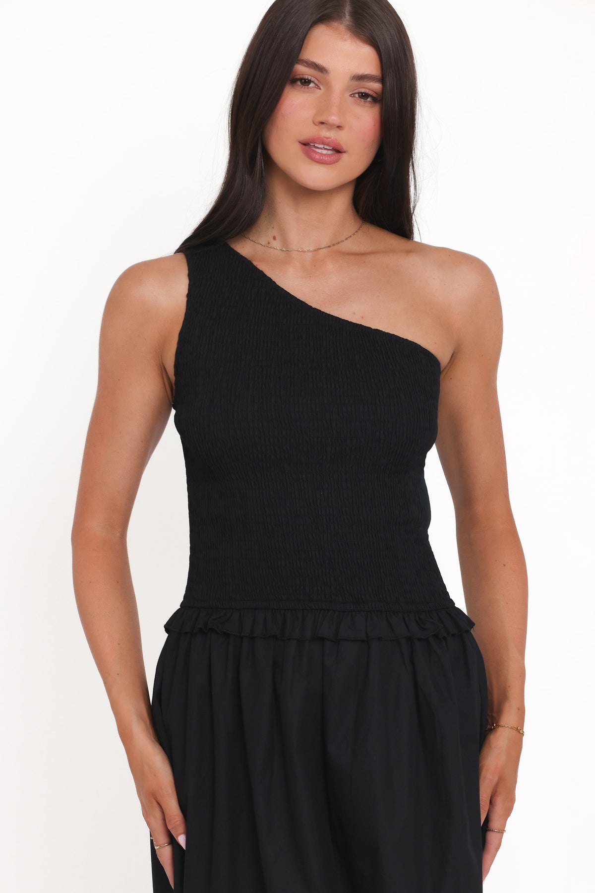 Myla One Shoulder Maxi Dress in Black – view 2 of 6