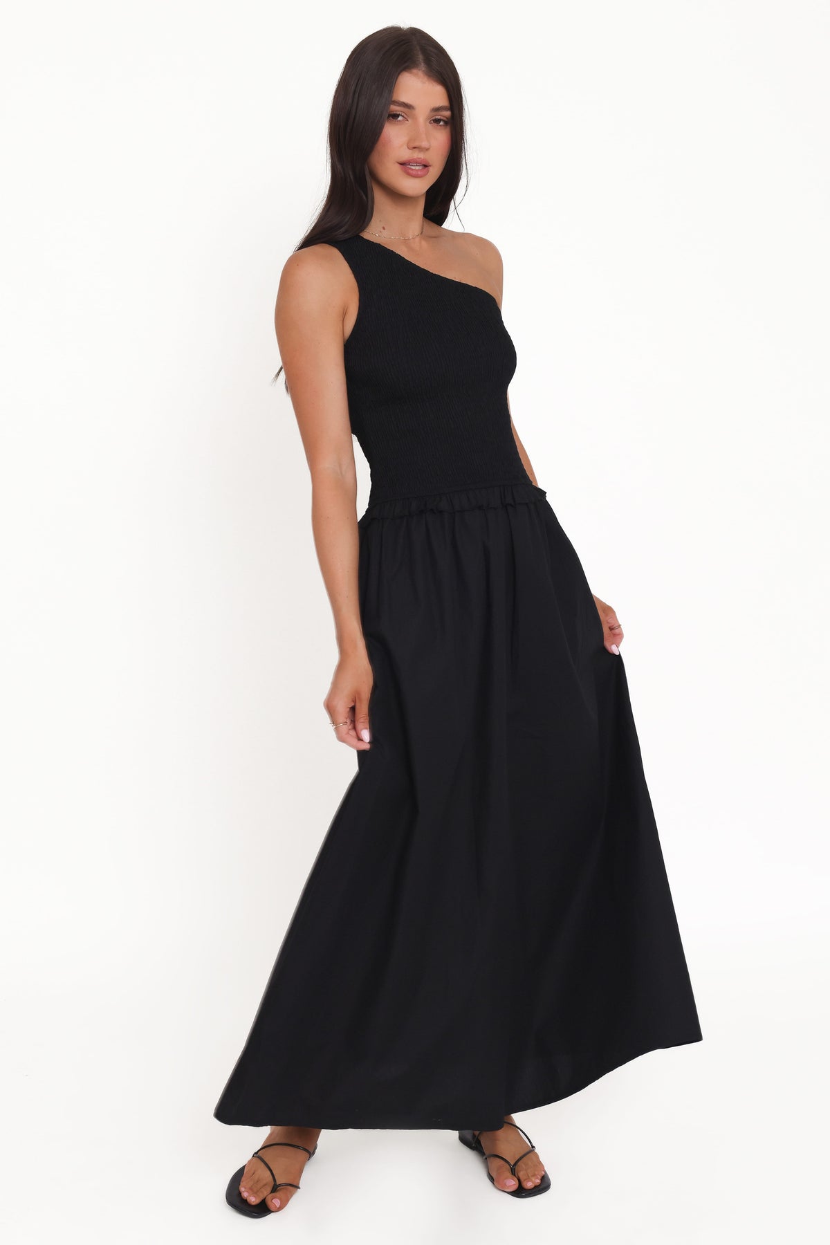 Myla One Shoulder Maxi Dress in Black – view 5 of 6
